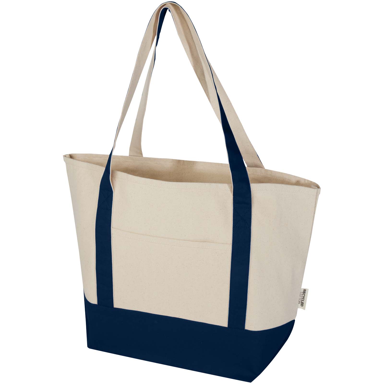 Sam 320 g/m² Tragetasche aus GRS recycelter Baumwolle navy, natur