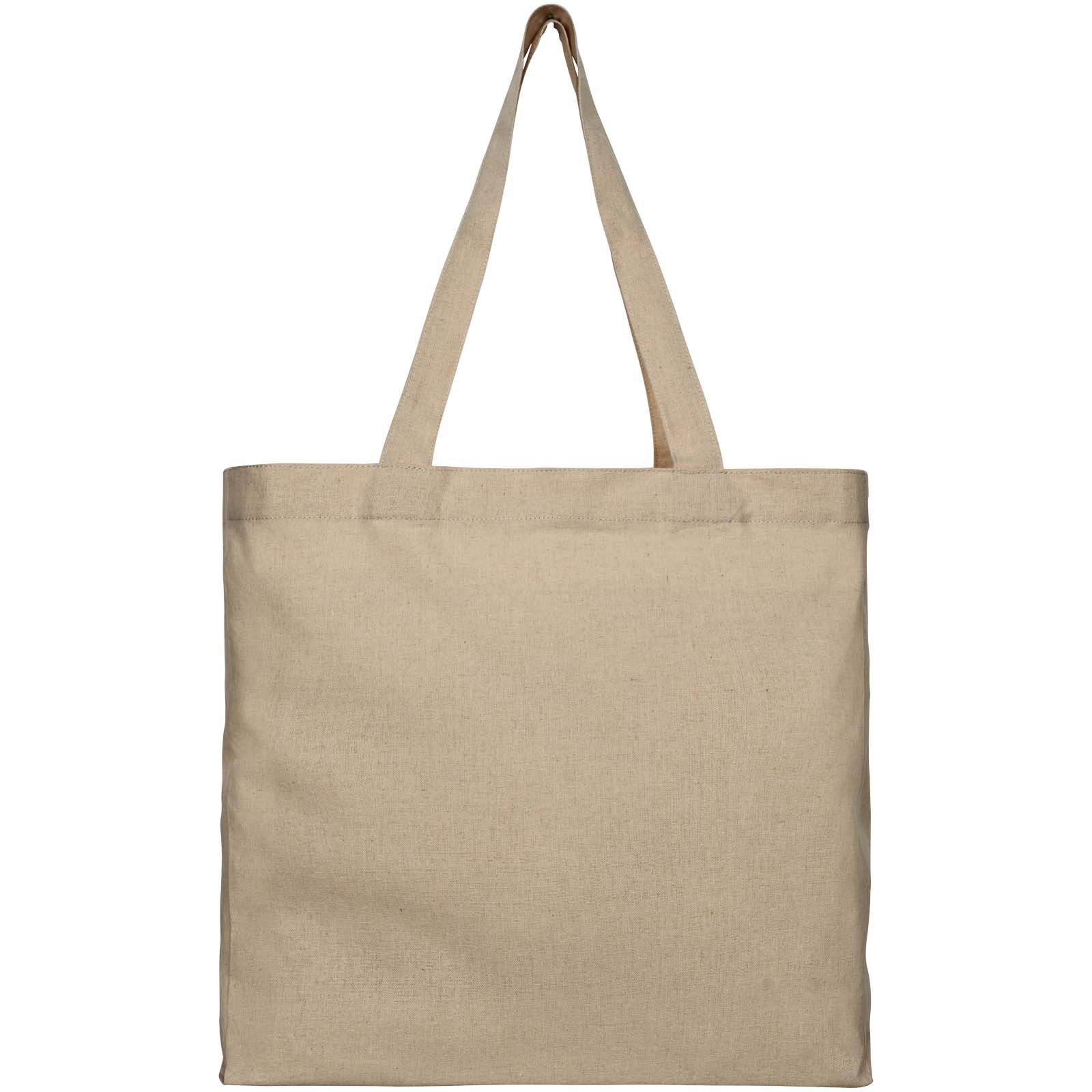 Pheebs 210 g/m² recycelte Tragetasche mit Seitenfalten 13L heather natur