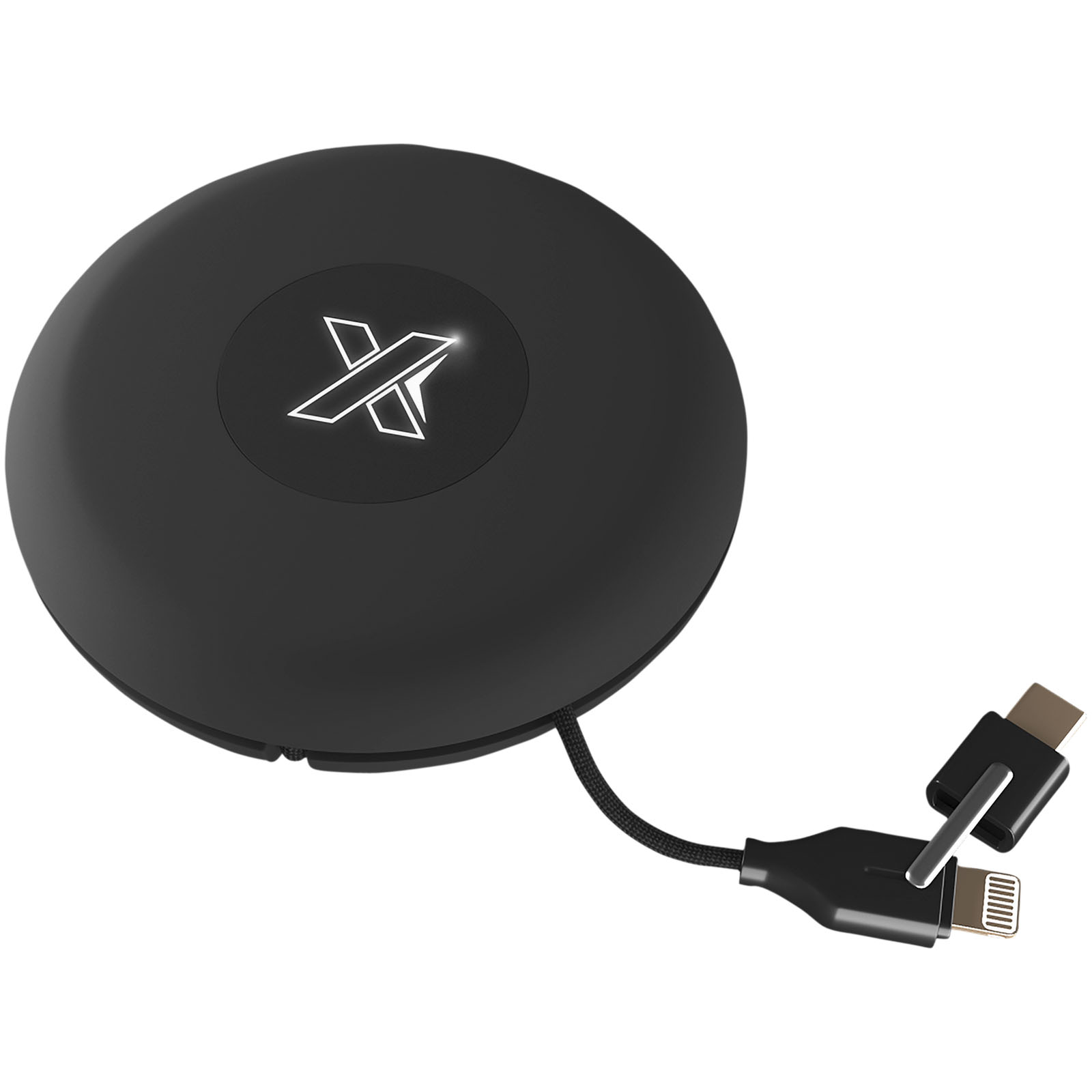 SCX.design C18 3-in-1 Travel Ladekabel mit Leuchtlogo schwarz