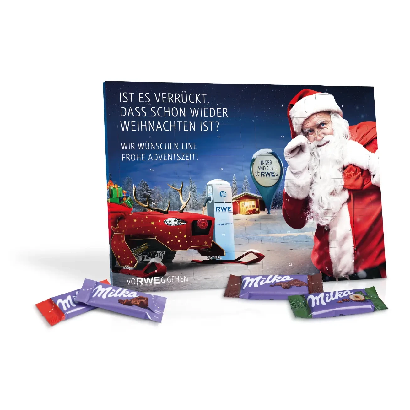 Tisch-Adventskalender mit Milka Schokolade