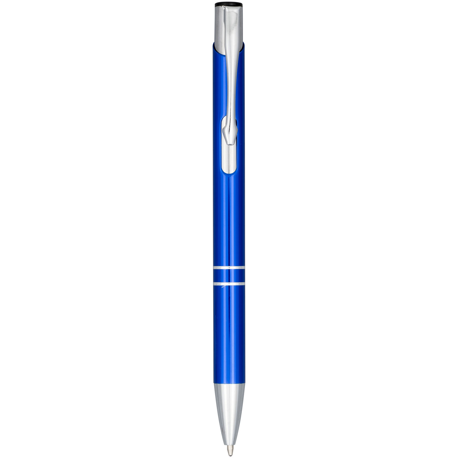 Moneta Druckkugelschreiber aus eloxiertem Aluminium (schwarze Mine) blau