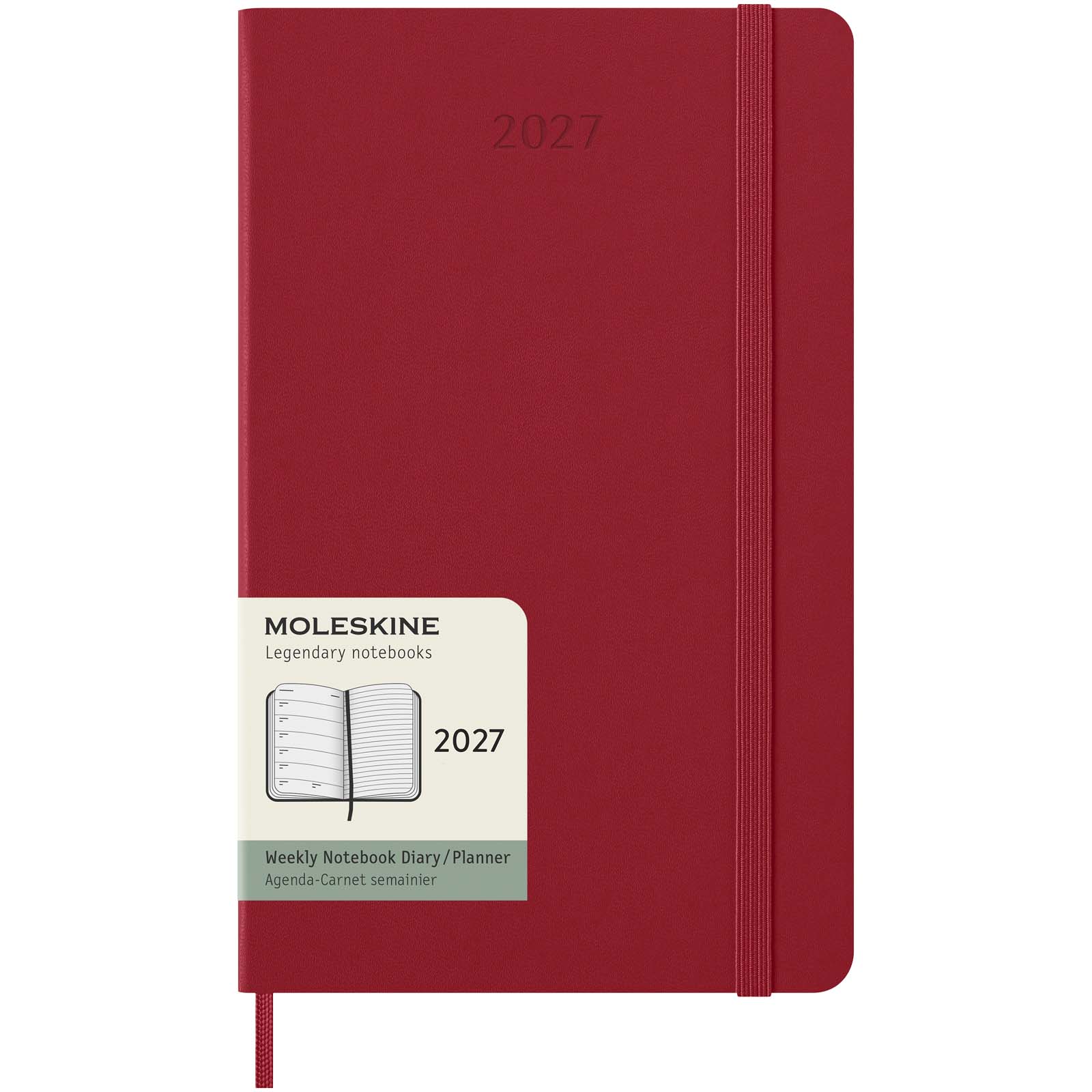 Moleskine Hardcover 12 Monate Wochenkalender L scharlachrot