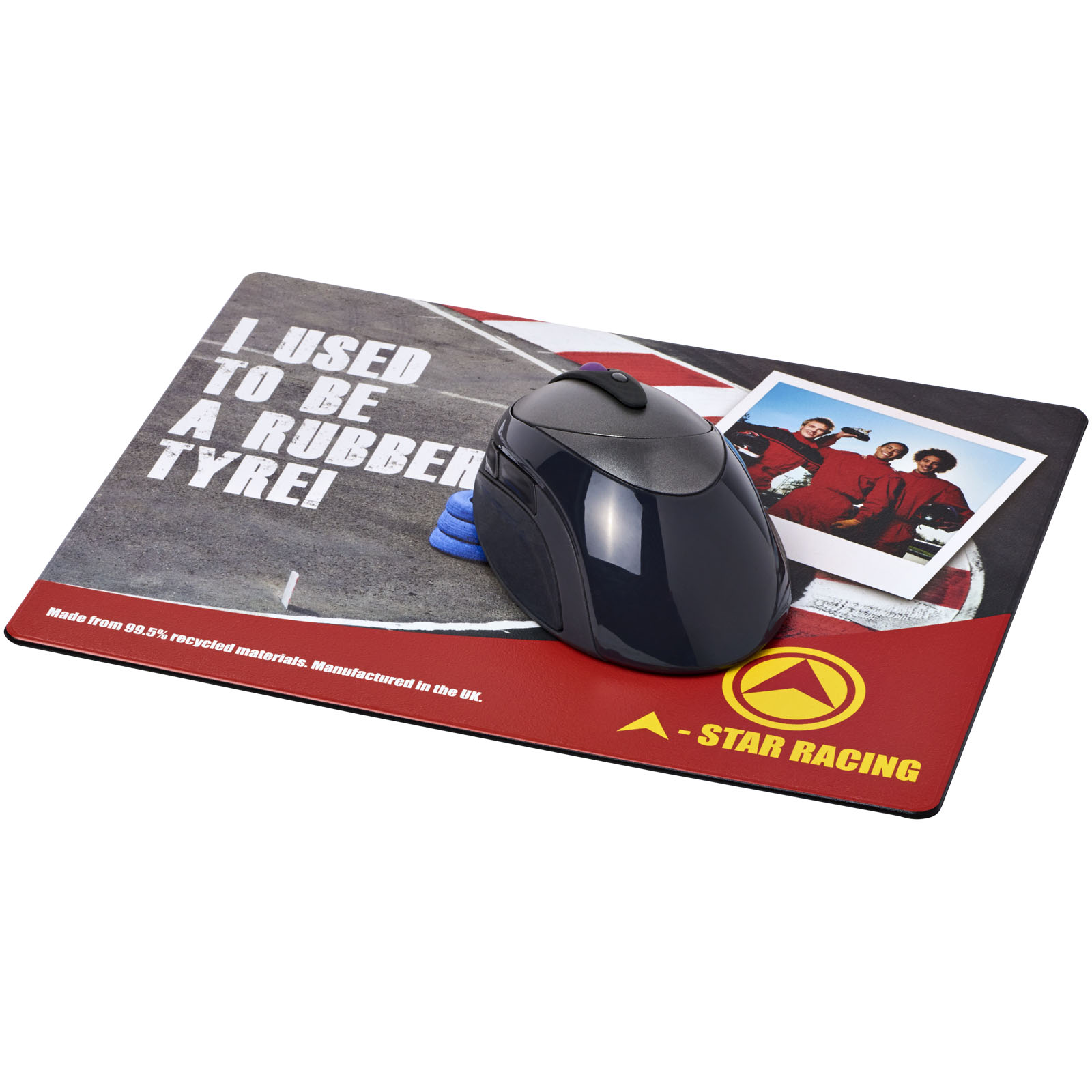 Brite-Mat® Mauspad mit Reifenmaterial schwarz