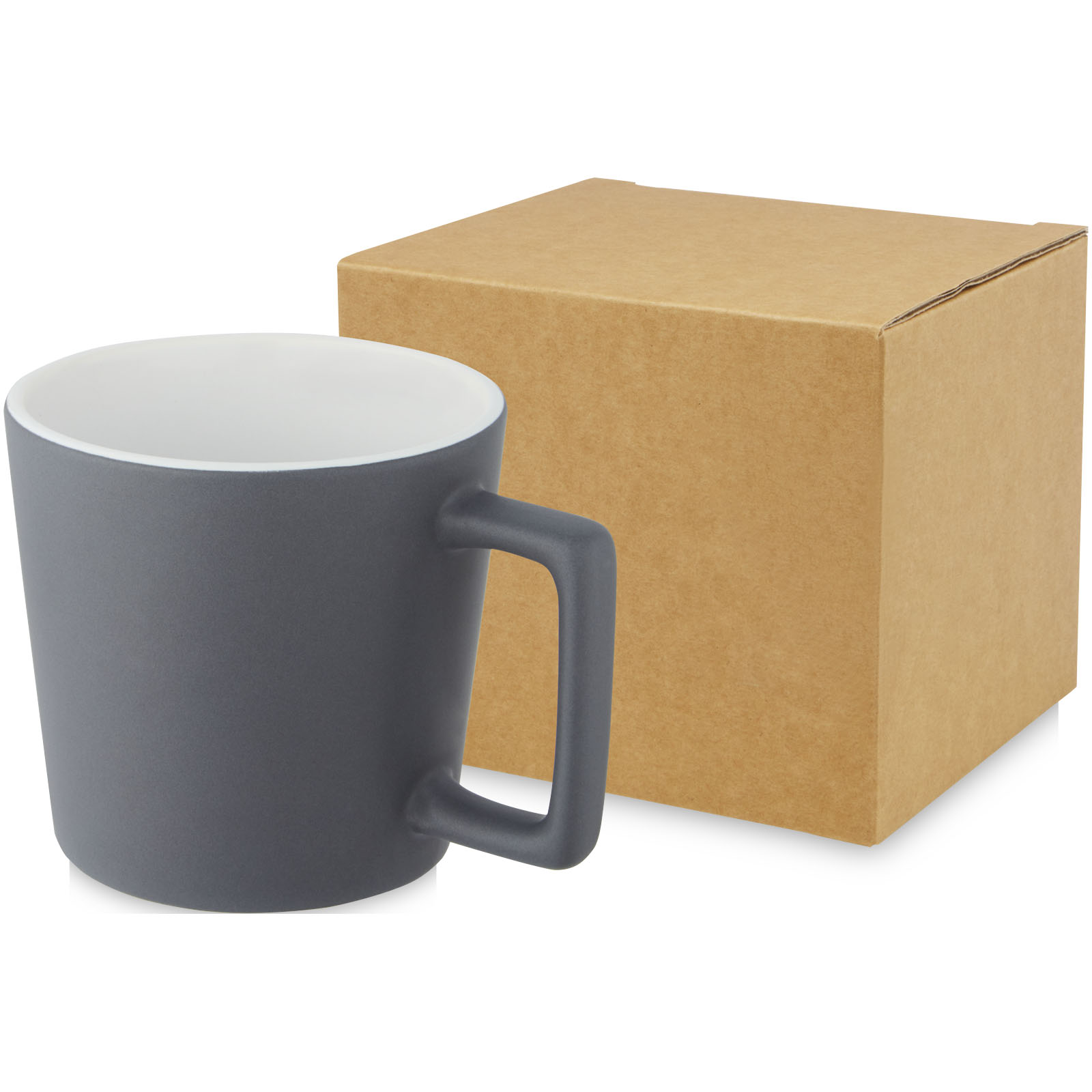 Cali 370 ml Keramiktasse mit matter Oberfläche weiss, grau matt