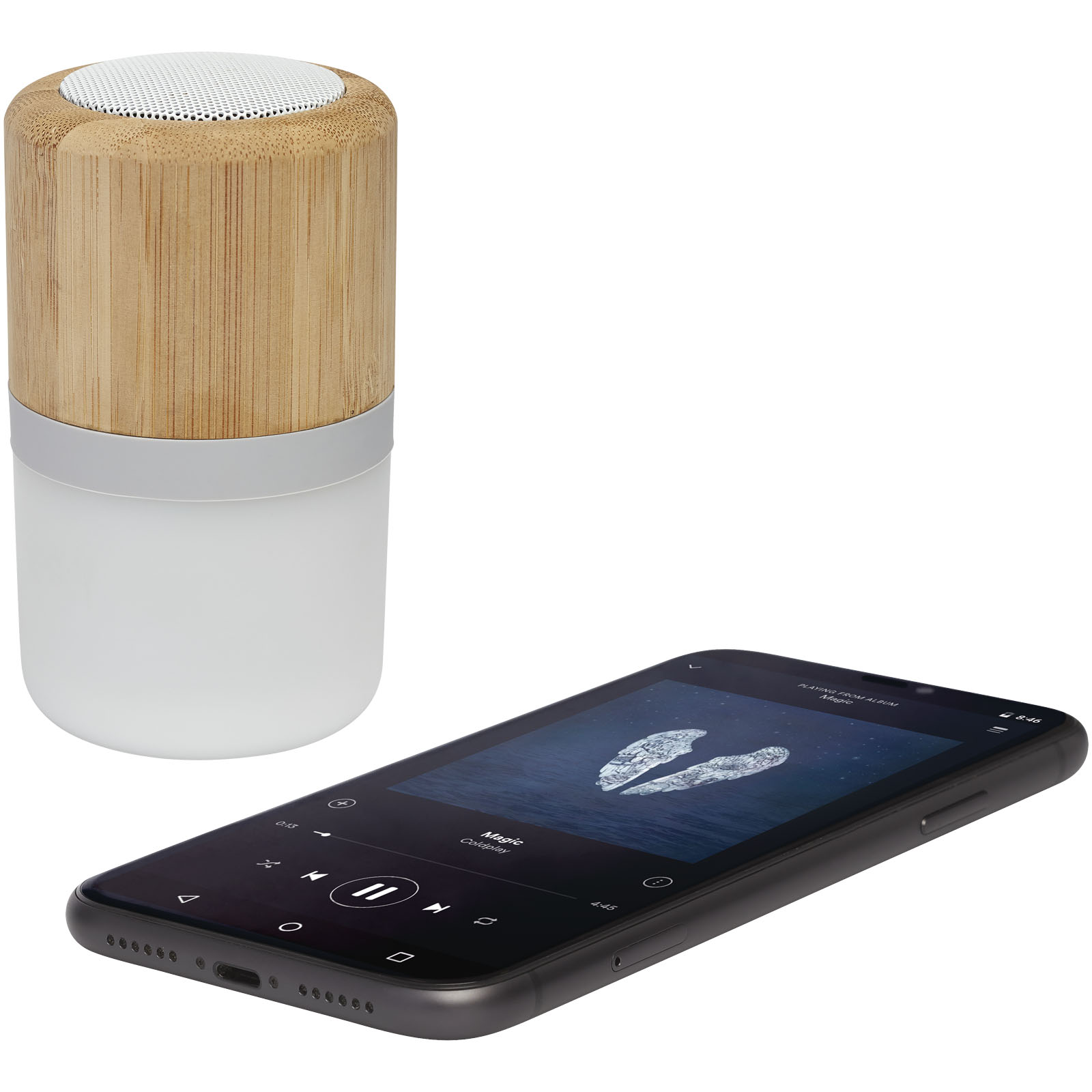 Aurea Bluetooth® Lautsprecher aus Bambus mit Licht natur