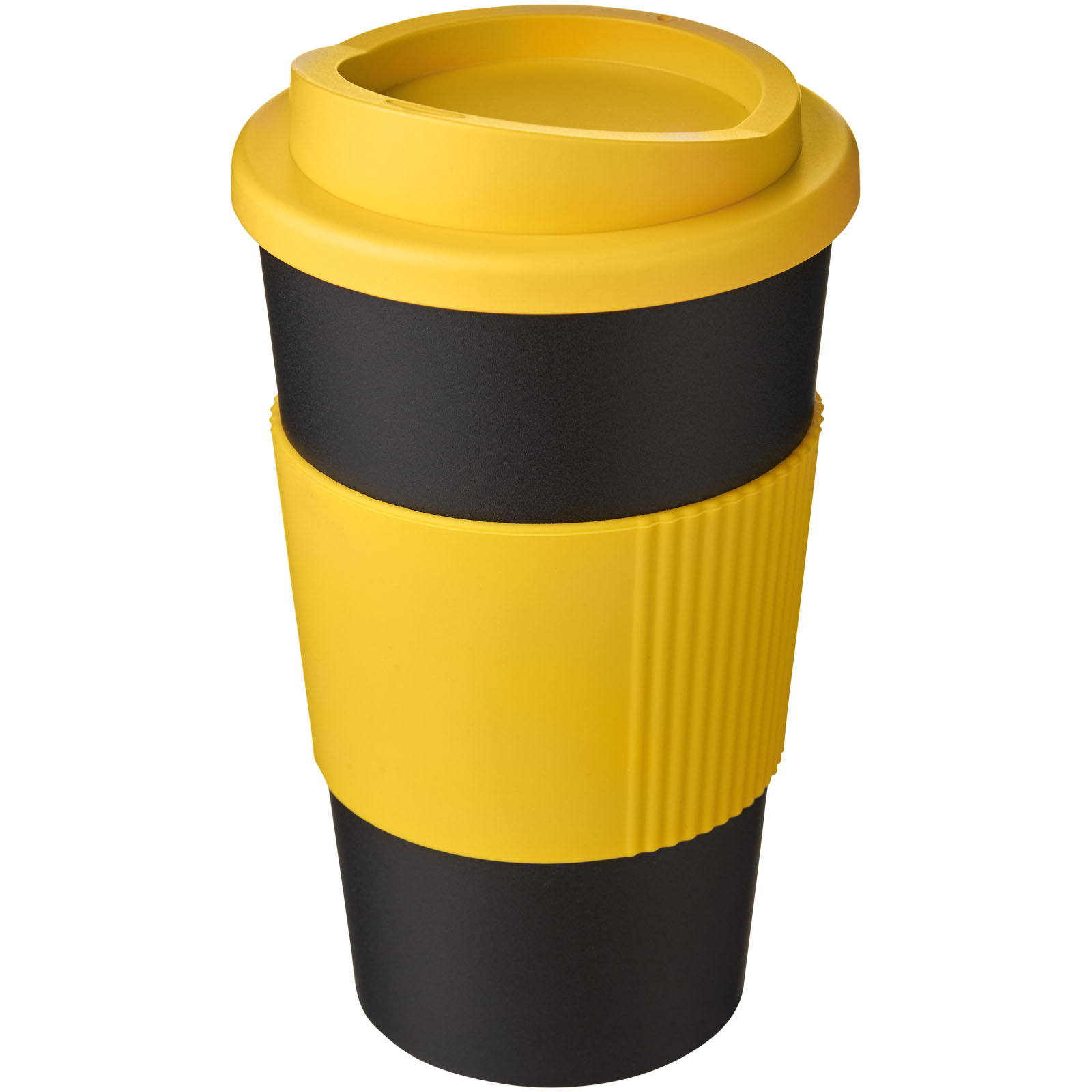 Americano® 350 ml Isolierbecher mit Schutzring gelb, schwarz