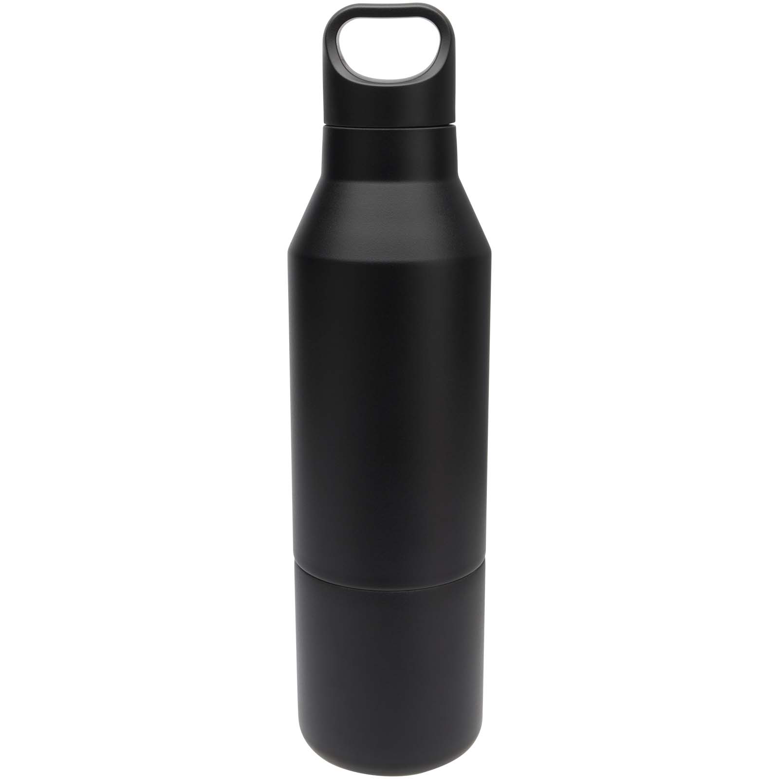 Odessy 600 ml Isolierflasche und 300 ml Becher aus RCS recyceltem Edelstahl schwarz