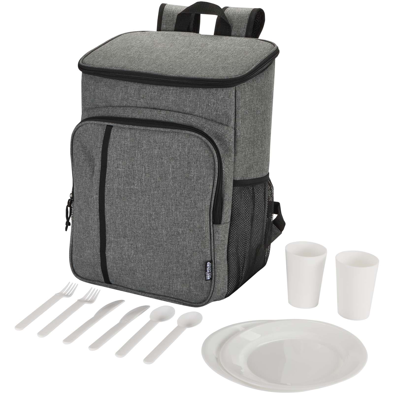 Tundra GRS recycelter Picknickkühlrucksack mit Besteckset 20L heather grau