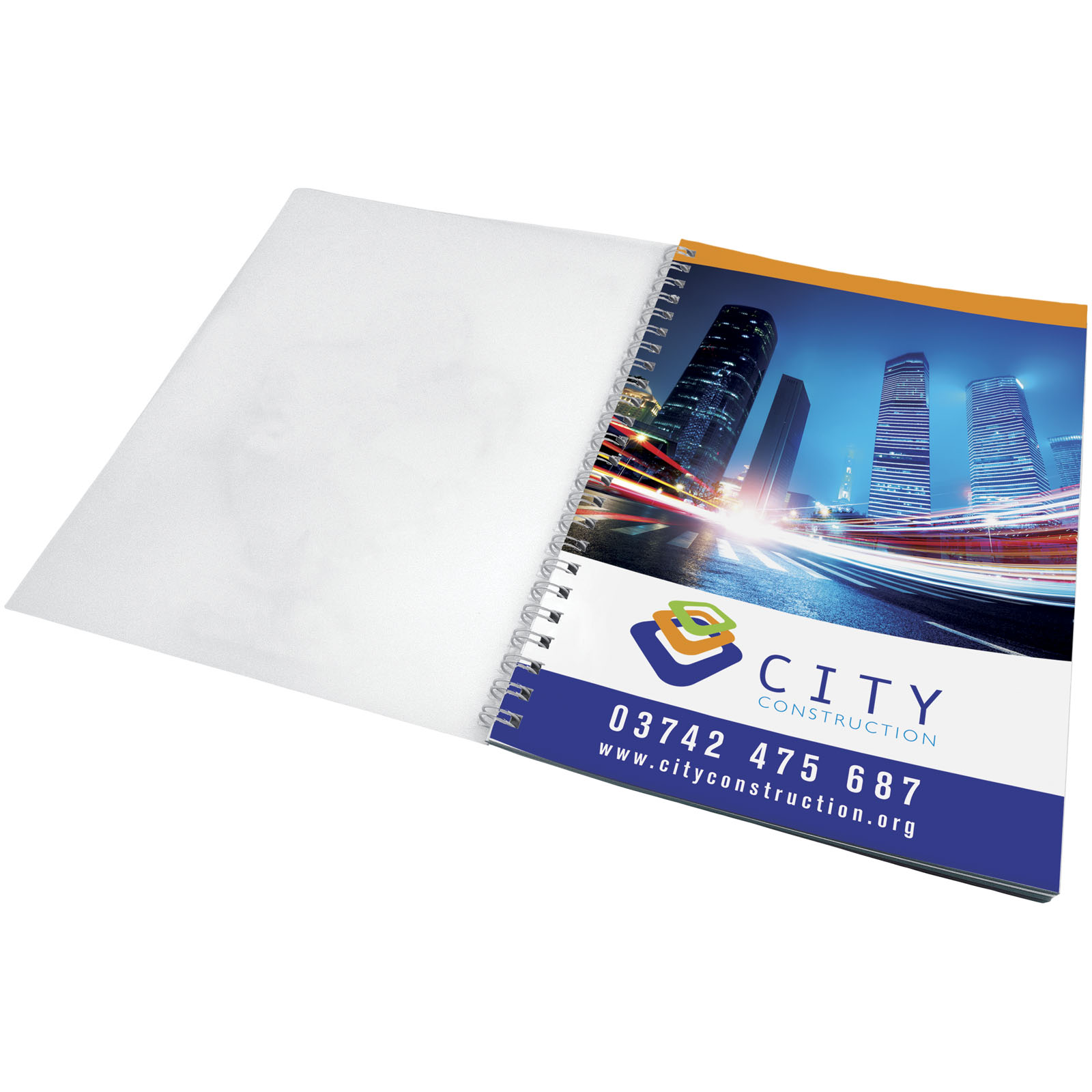 Desk-Mate® A5 Notizbuch mit Kunststoff Cover und Spiralbindung weiss