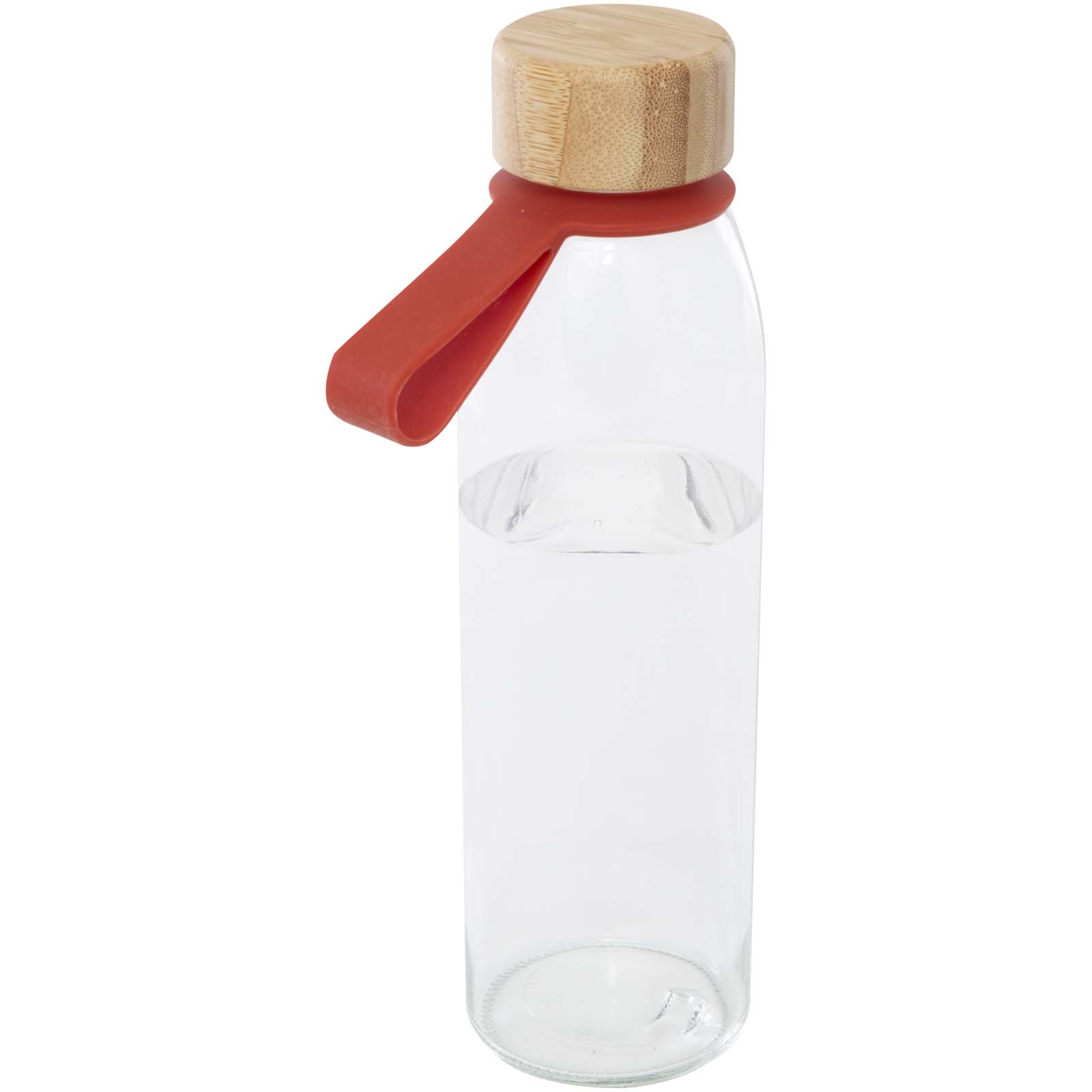 Porto 500 ml Glas-Flasche mit Silikongriff und Bambusdeckel ziegelstein