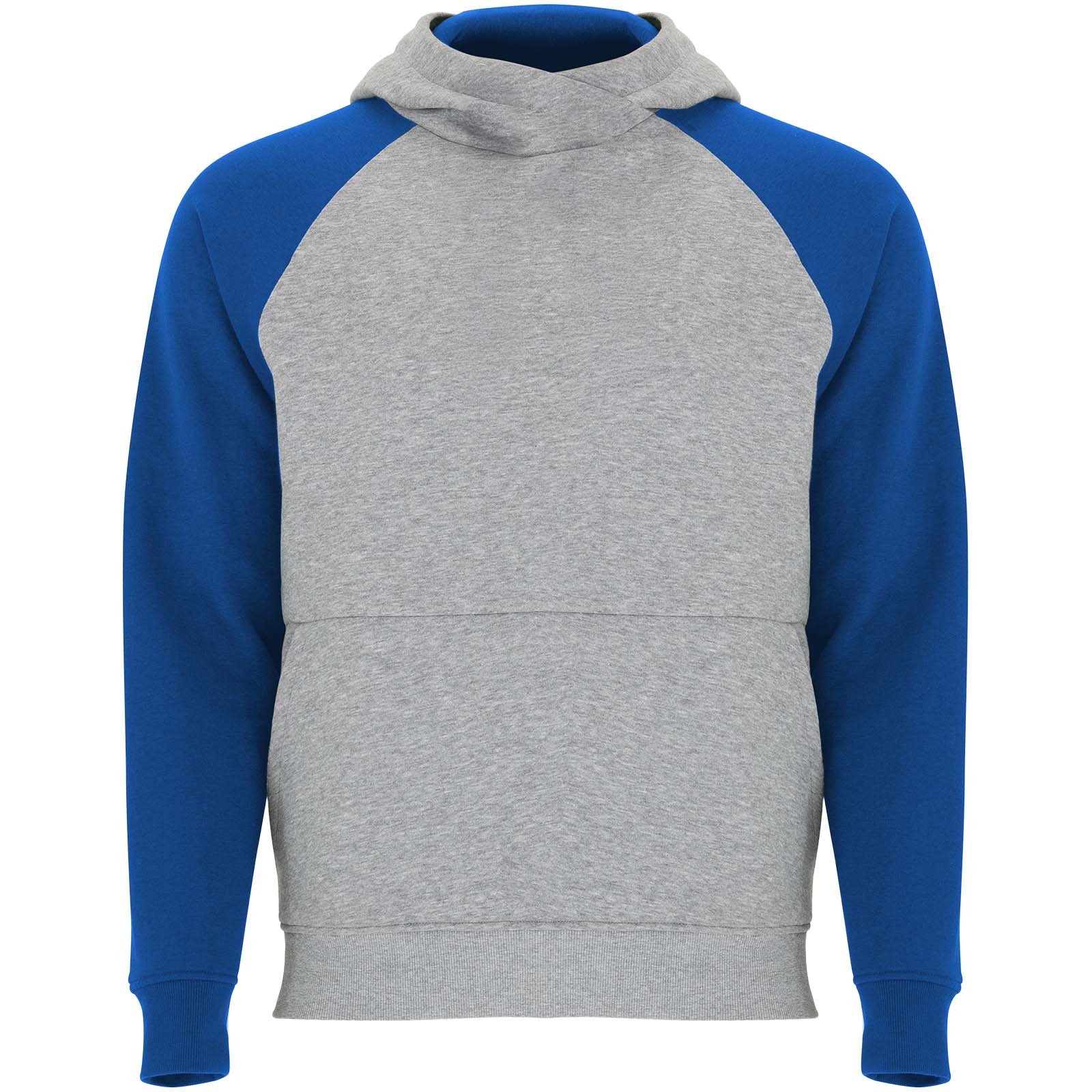 Badet 280 g/m² zweifarbiger Kapuzenpullover für Kinder heather grau, royalblau