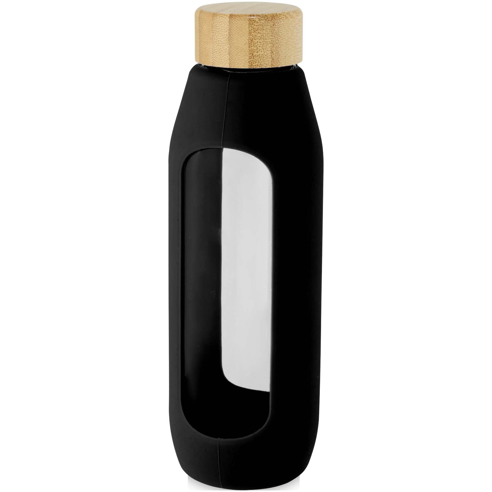 Tidan 600 ml Flasche aus Borosilikatglas mit Silikongriff schwarz