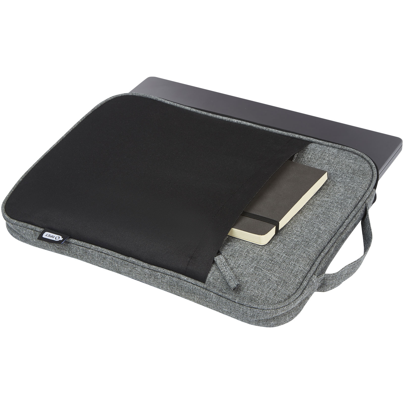Reclaim 14" GRS recycelte Laptophülle 2,5 L schwarz, heather grau