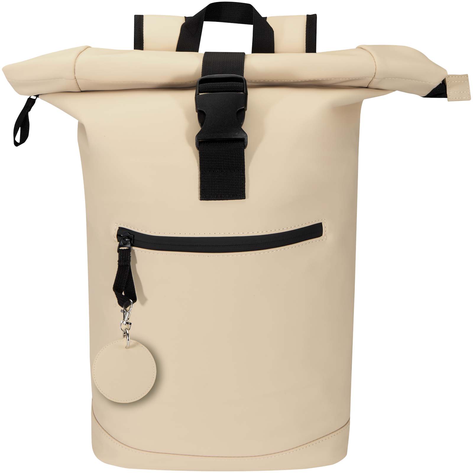Resi Plus GRS recycelter runder Charm Schlüsselanhänger oatmeal