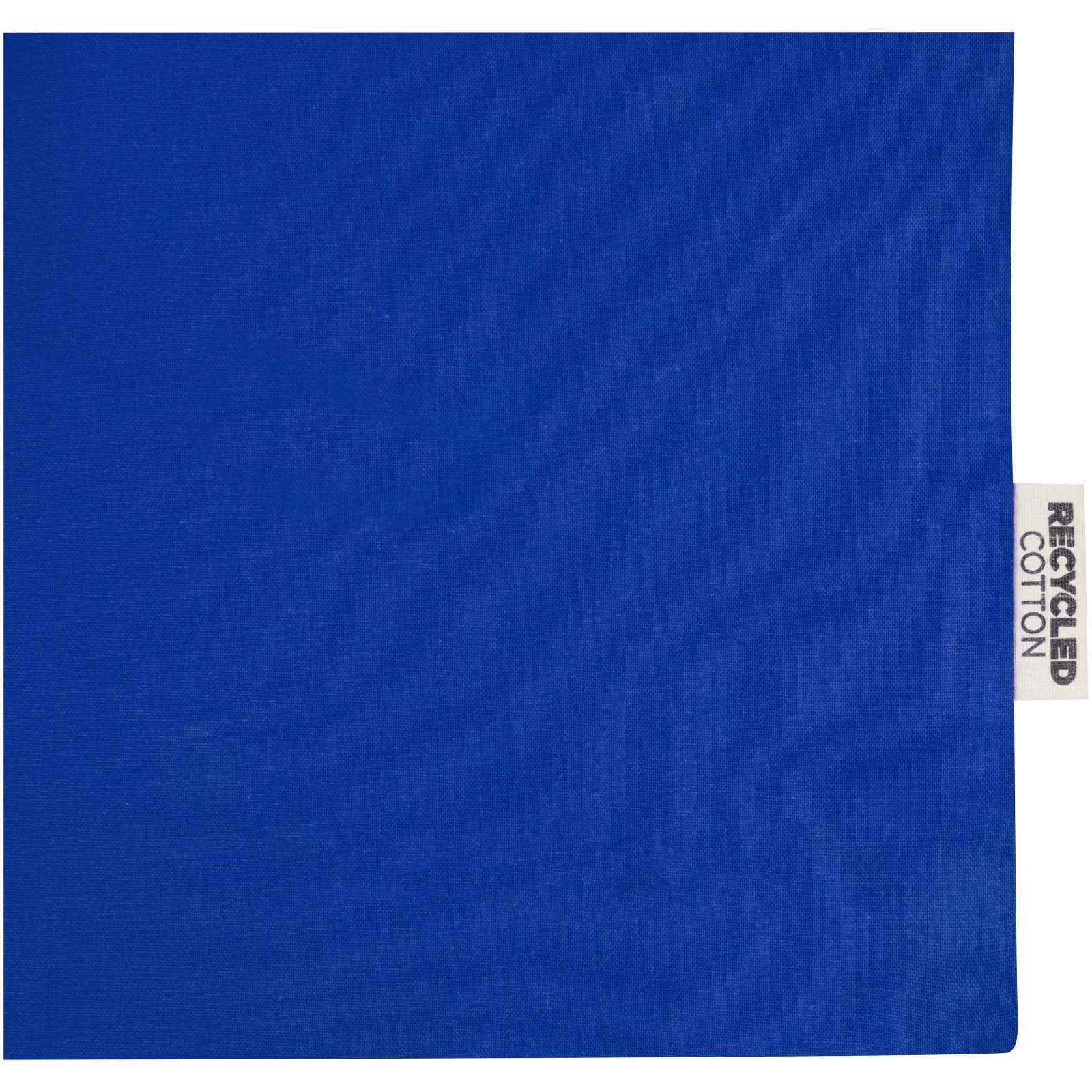 Madras 140 g/m² Baumwoll Tragetasche mit Seitenfalten aus GRS recycelter Baumwolle 12L royalblau