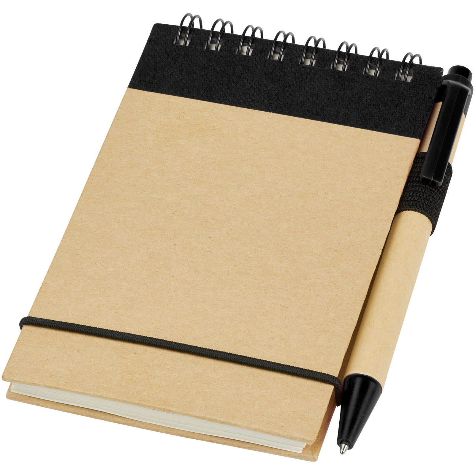 Zuse A7 Recycling Notizblock mit Stift natur, schwarz