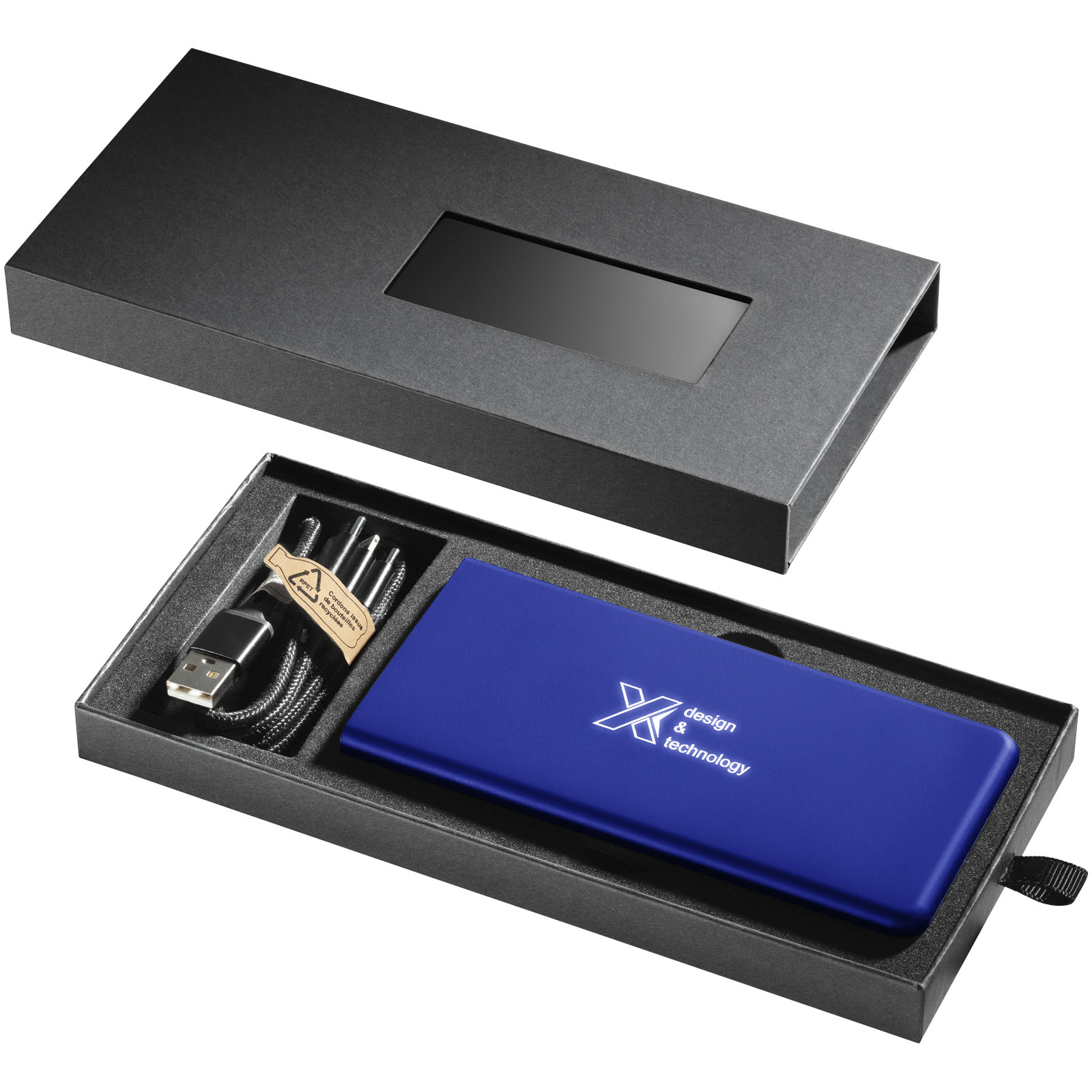 SCX.design P15 5000 mAh Powerbank mit Leuchtlogo reflexblau