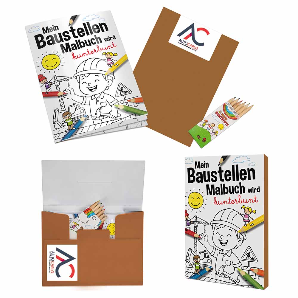 Malbuch / Mal-Set A6 - Baustelle