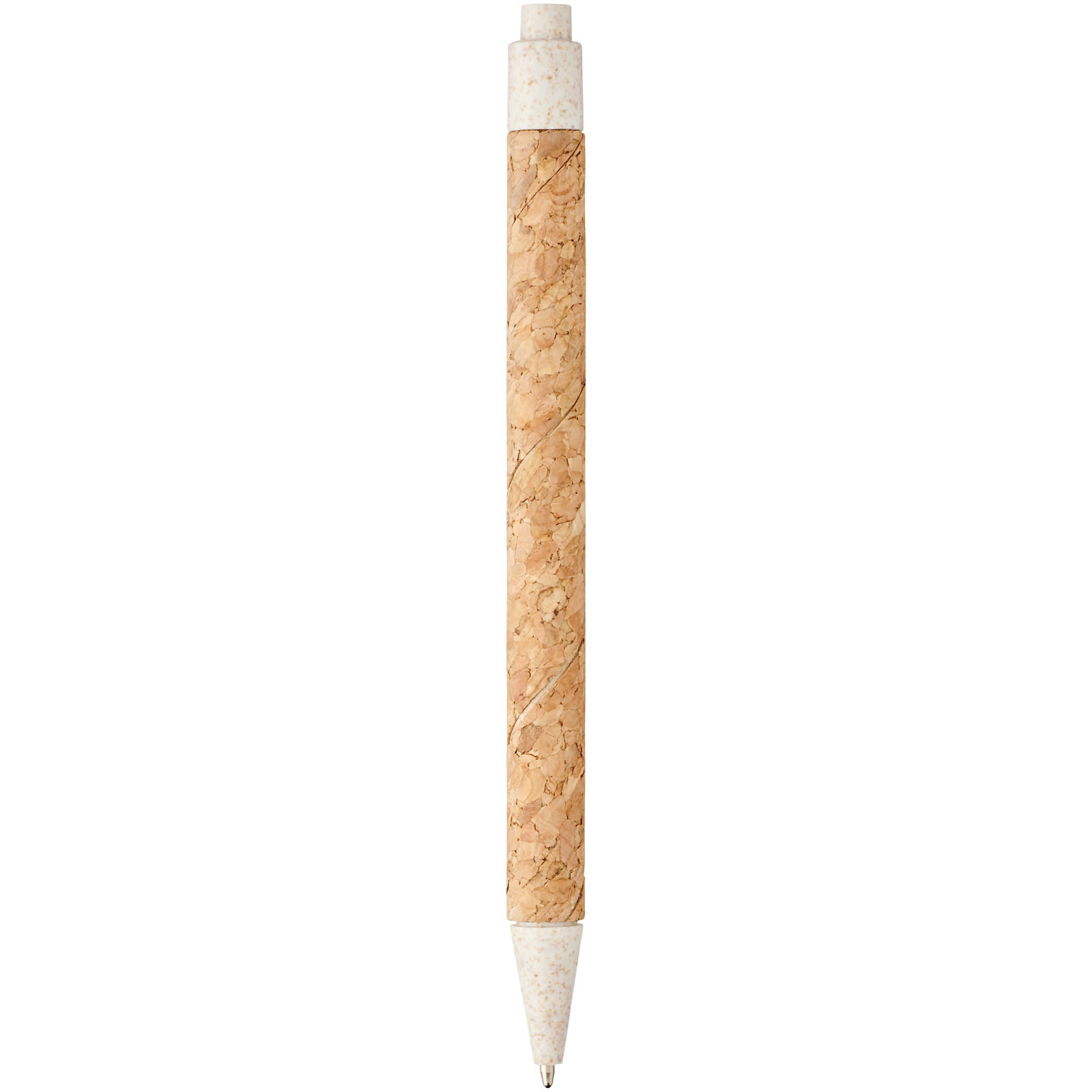 Midar Kugelschreiber aus Kork und Weizenstroh (schwarze Mine) natur, creme