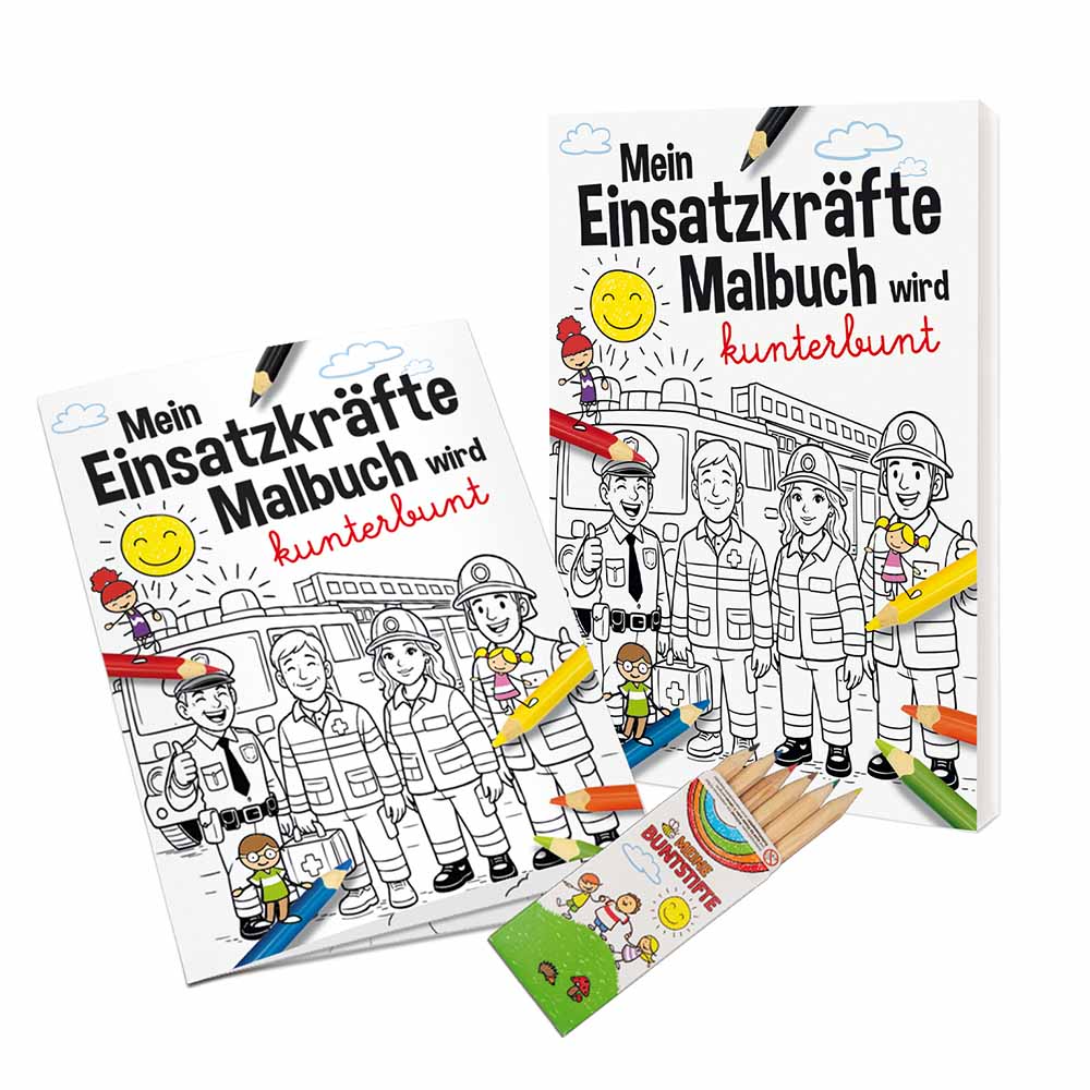 Malbuch / Mal-Set A6 - Einsatzkräfte