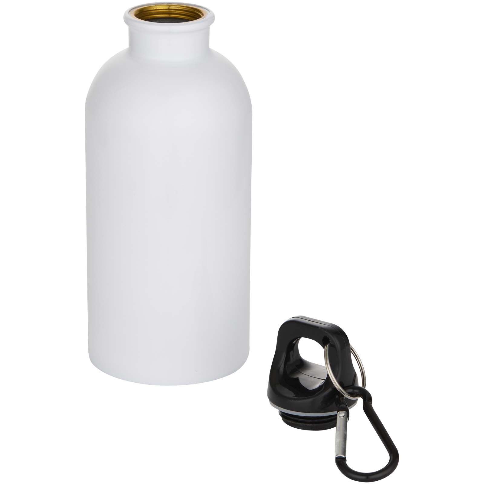 Oregon 400 ml RSC-zertifizierte einwandige Sublimation Trinkflasche aus recyceltem Edelstahl mit Karabinerhaken weiss