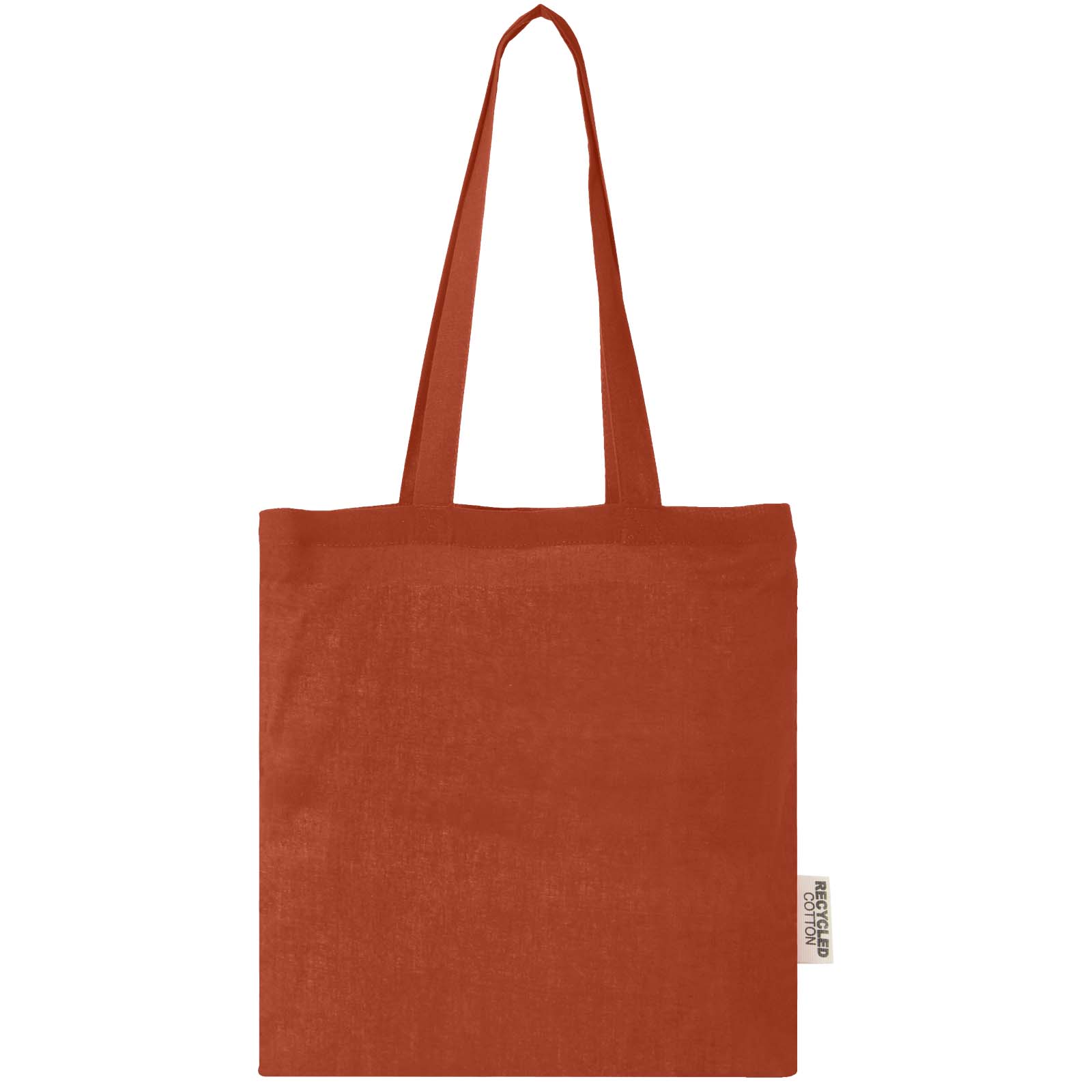 Madras 140 g/m² Baumwoll Tragetasche aus GRS recycelter Baumwolle, 7L ziegelstein