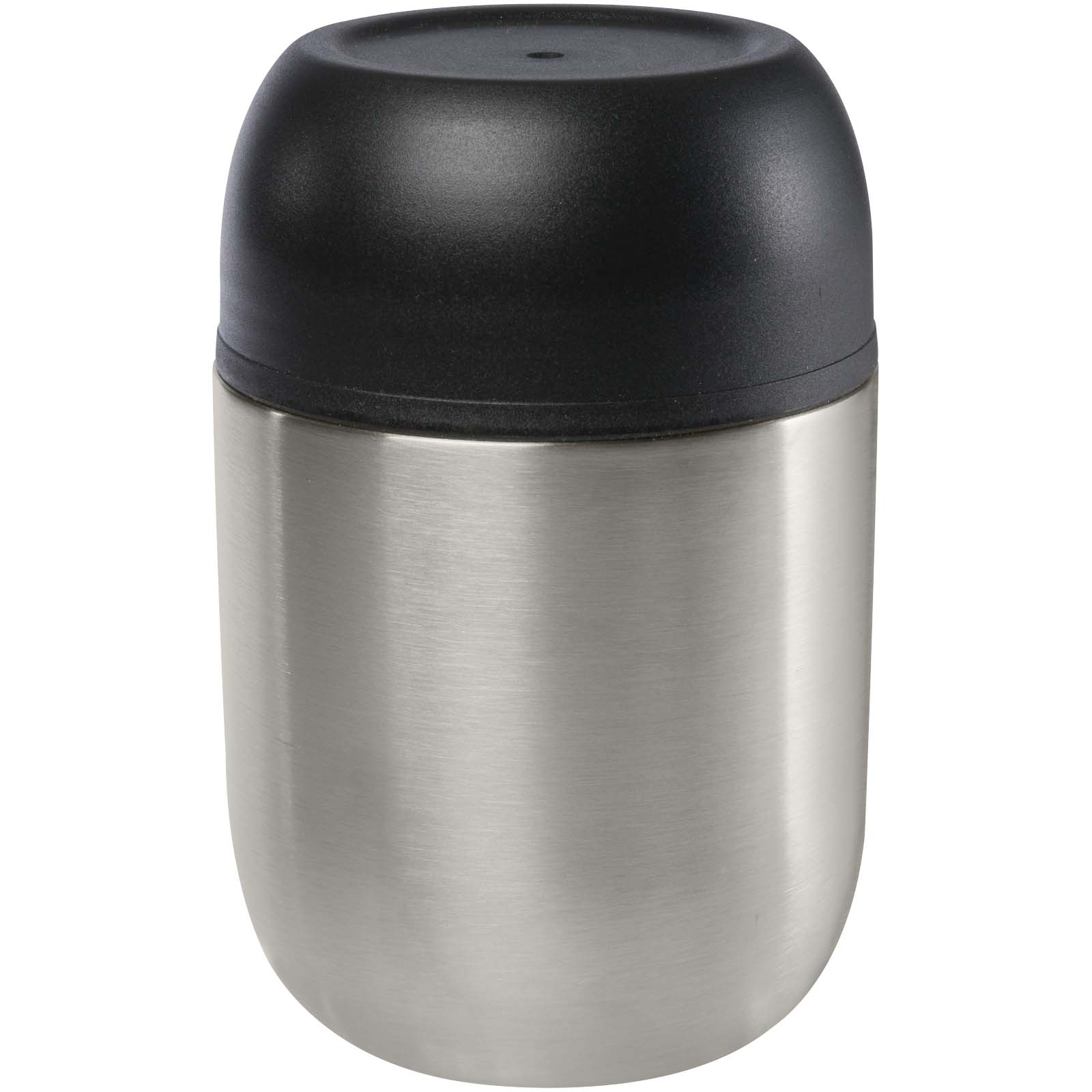 Supo 480 ml doppelwandiger Lunchpot aus recyceltem Edelstahl mit faltbarem Löffel silber