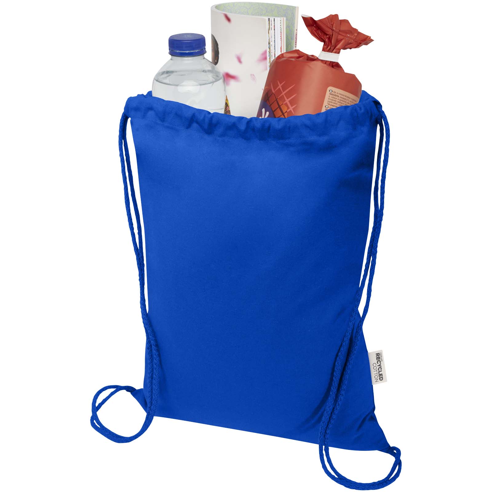 Peru Blend 180 g/m² Sportbeutel aus GRS recycelter Baumwolle 5L royalblau