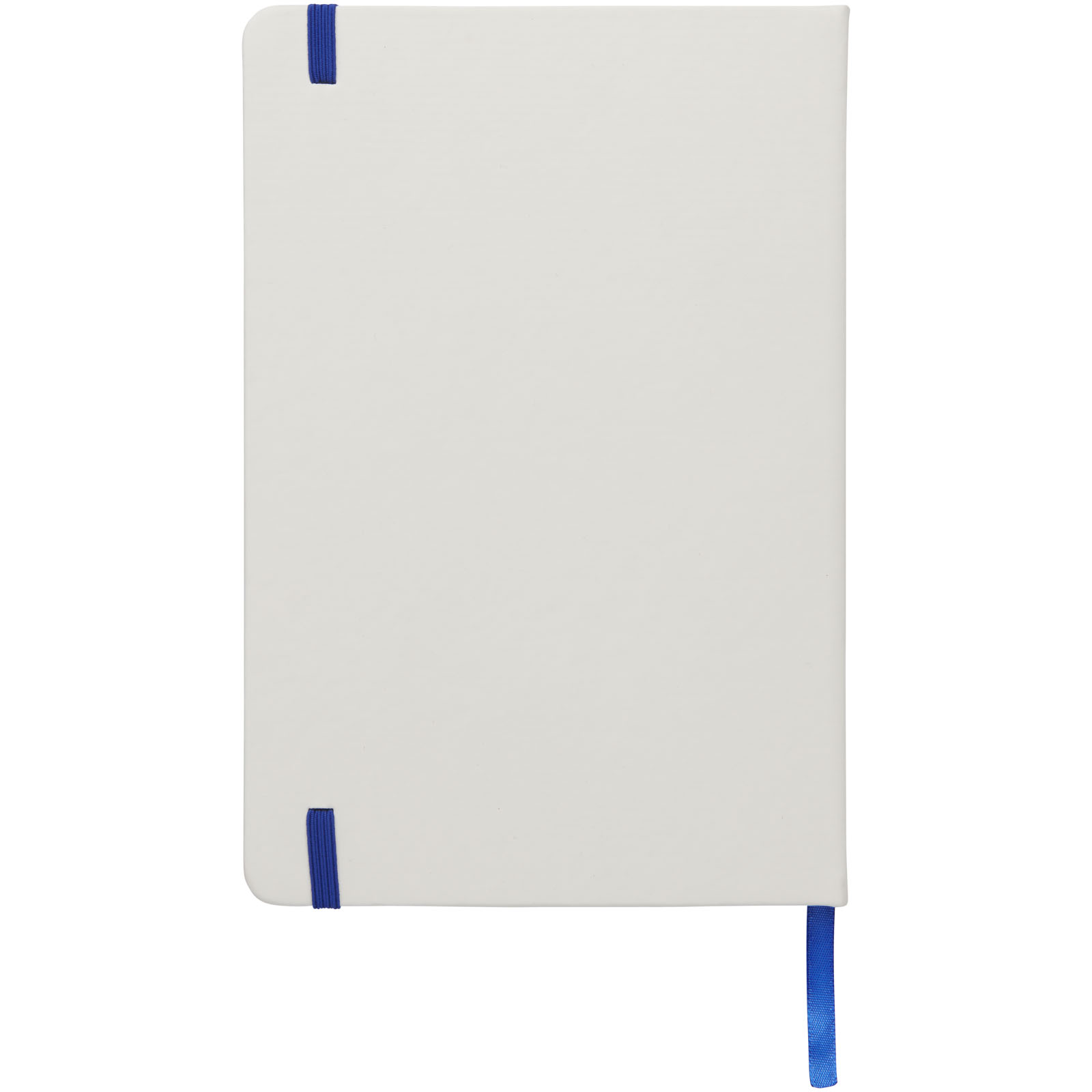 Spectrum weißes A5 Notizbuch mit farbigem Gummiband weiss, royalblau