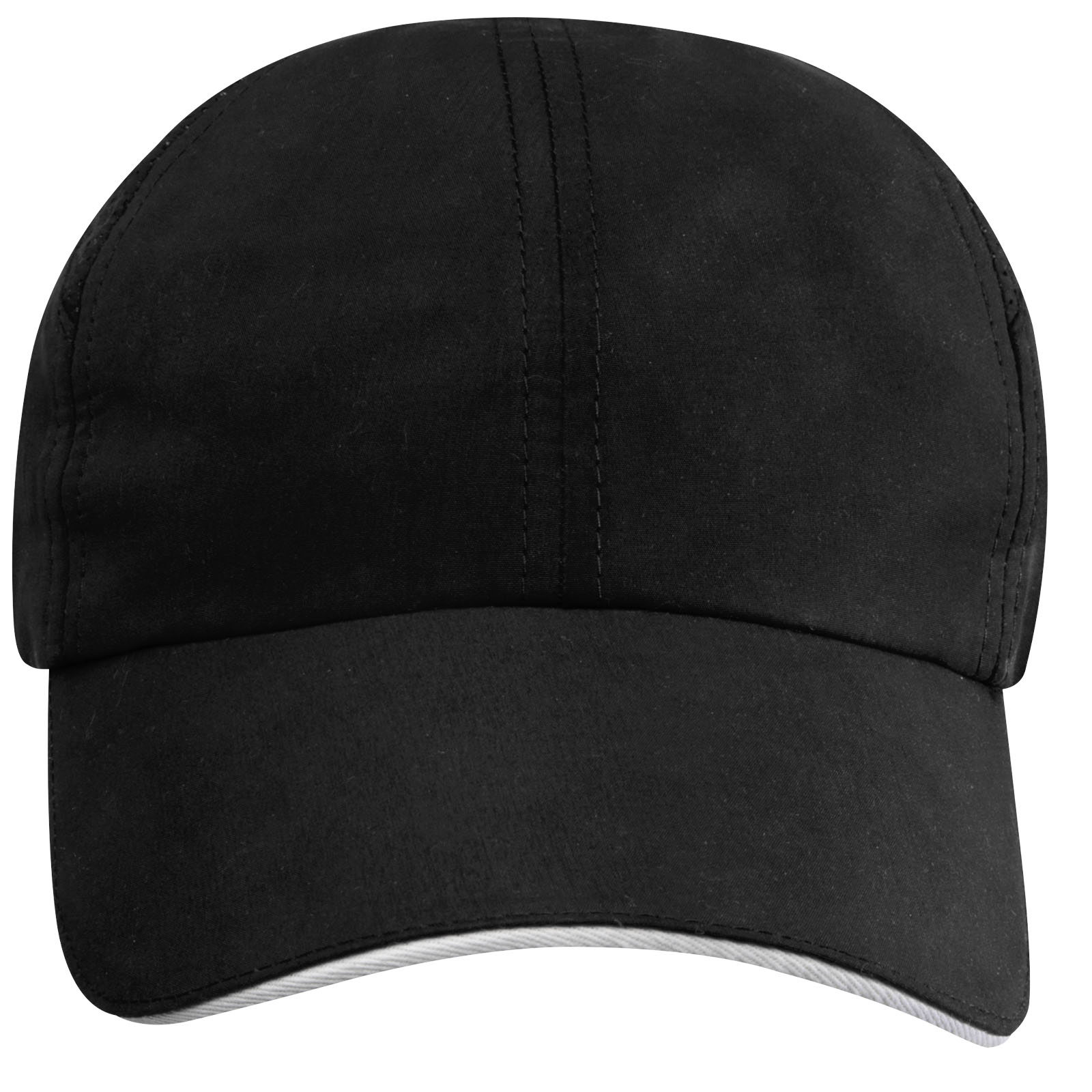 Morion 110 g/m² GRS recycelte Cool Fit Kappe mit sechs Segmenten schwarz