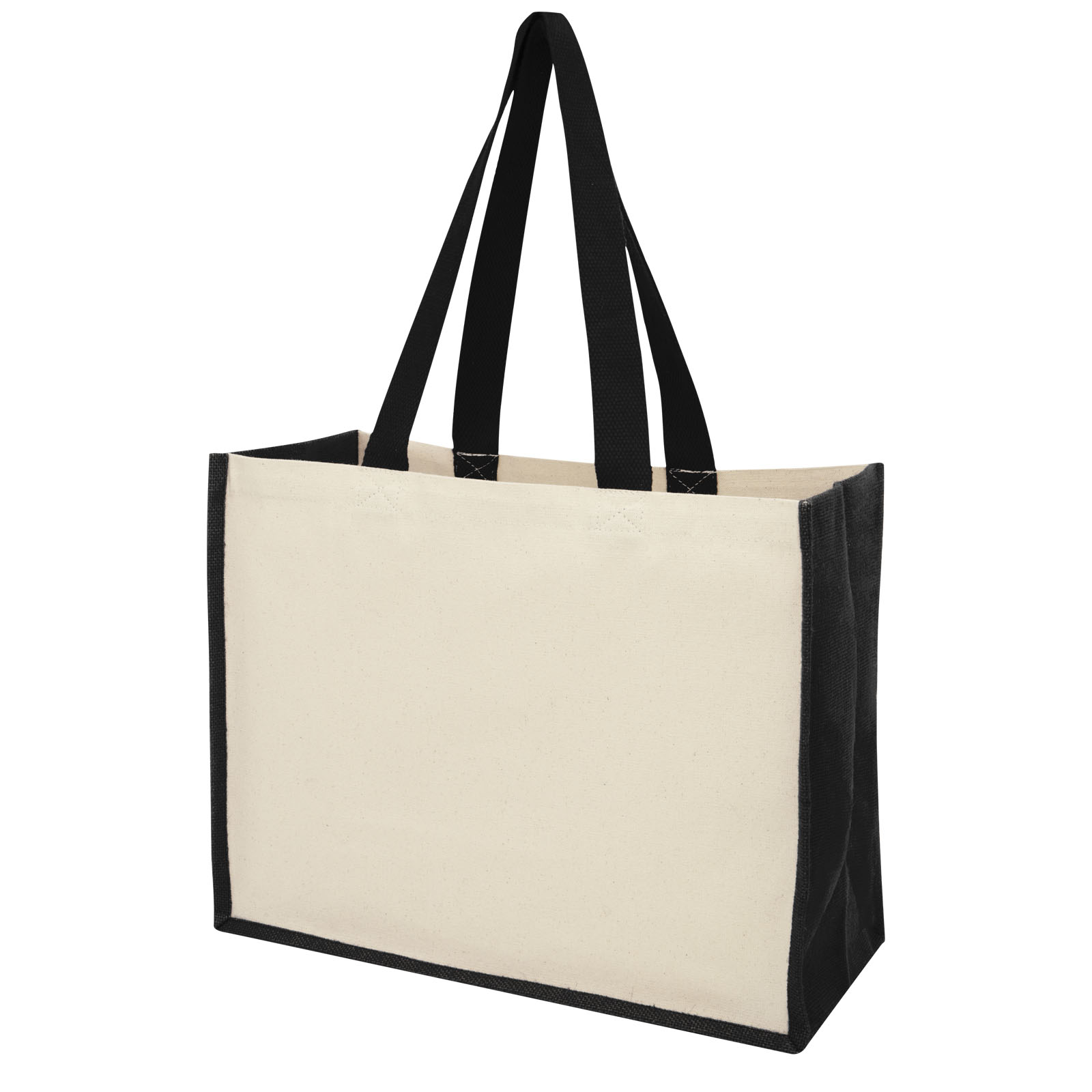 Varai 320 g/m Canvas und Jute Einkaufstasche 23L schwarz