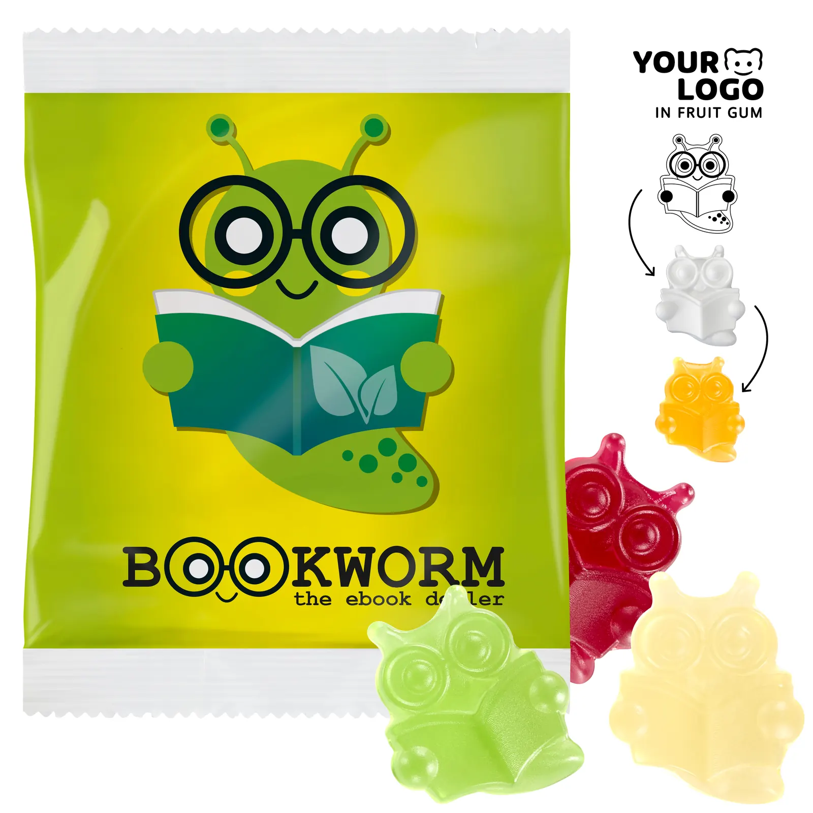 Fruchtgummi INDIVIDUELL 30g, VEGAN im kompostierbaren Tütchen
