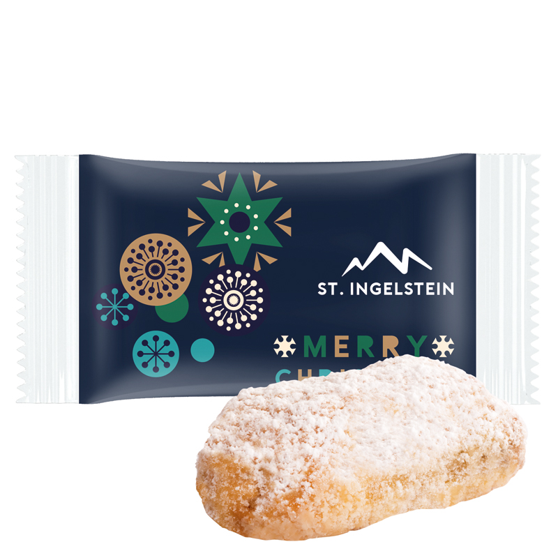 Stollenkonfekt mit Edelmarzipan, Folie weiß