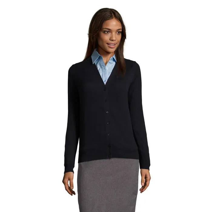 Damen-Strickjacke mit V-Ausschnitt Golden