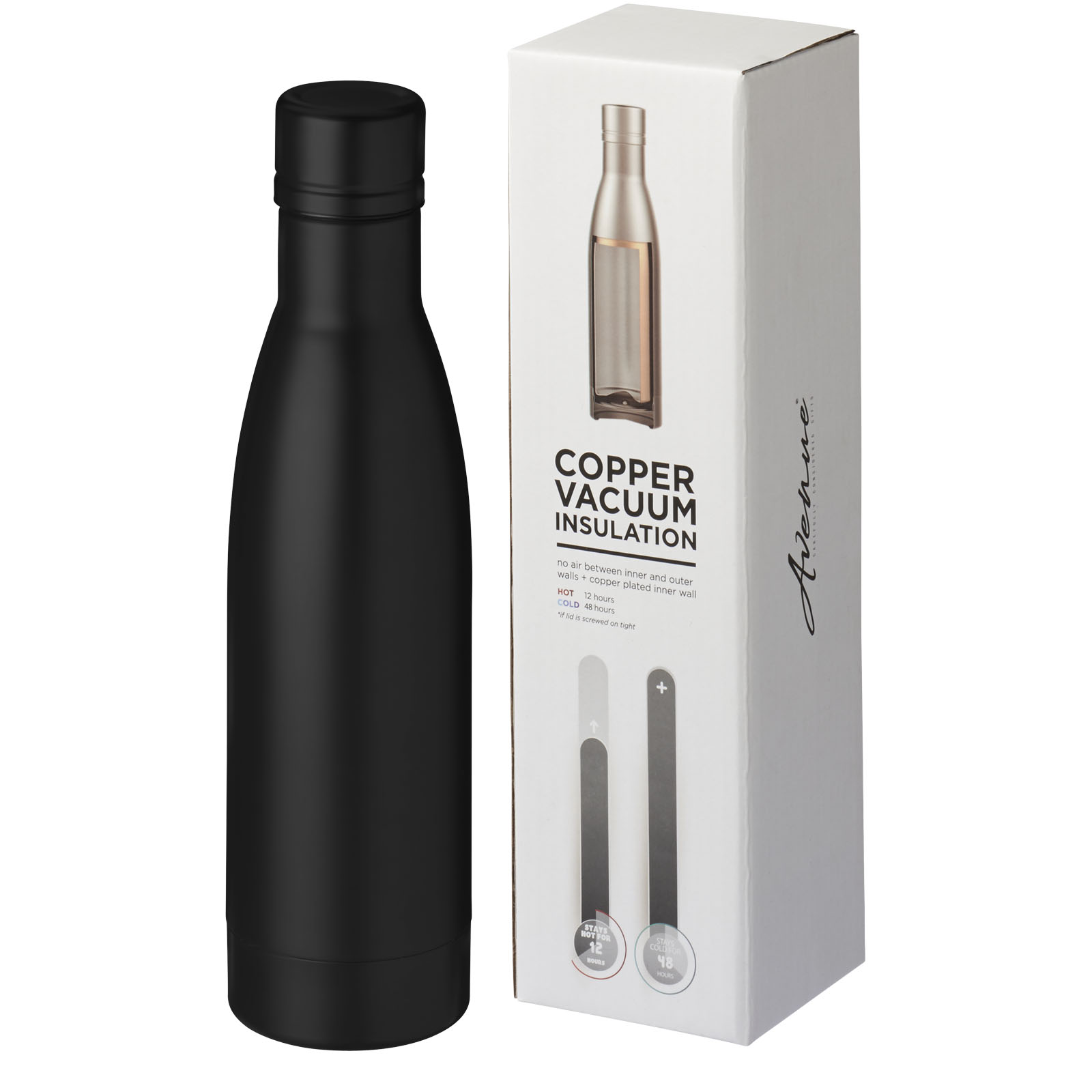 Vasa 500 ml Kupfer-Vakuum Isolierflasche schwarz