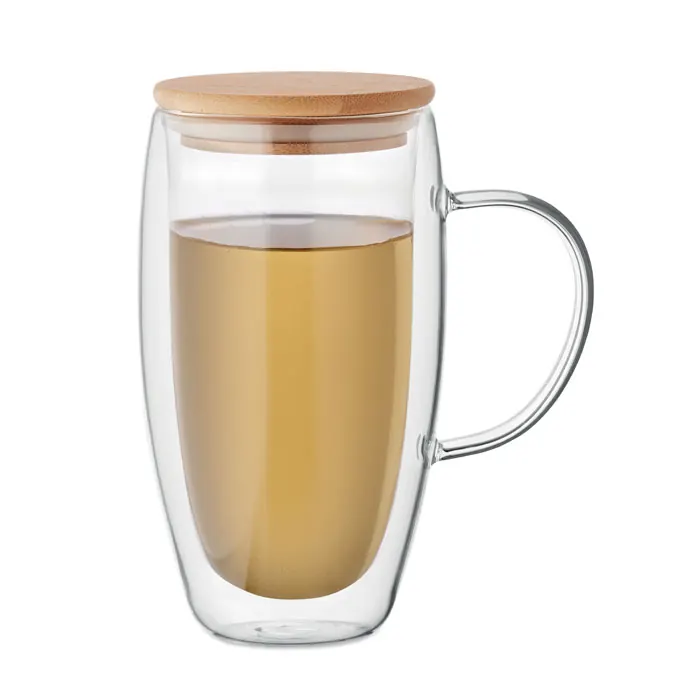 Doppelwandiger Glasbecher 450ml
