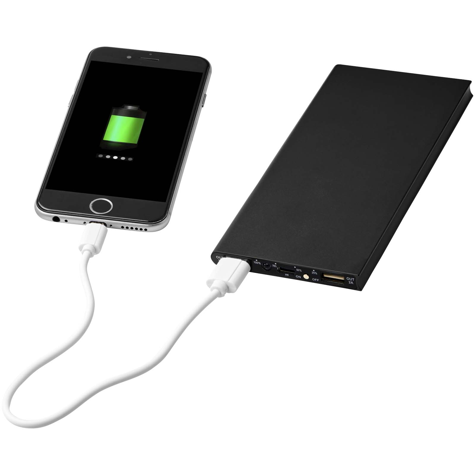 Plate 8000 mAh Aluminium-Powerbank schwarz