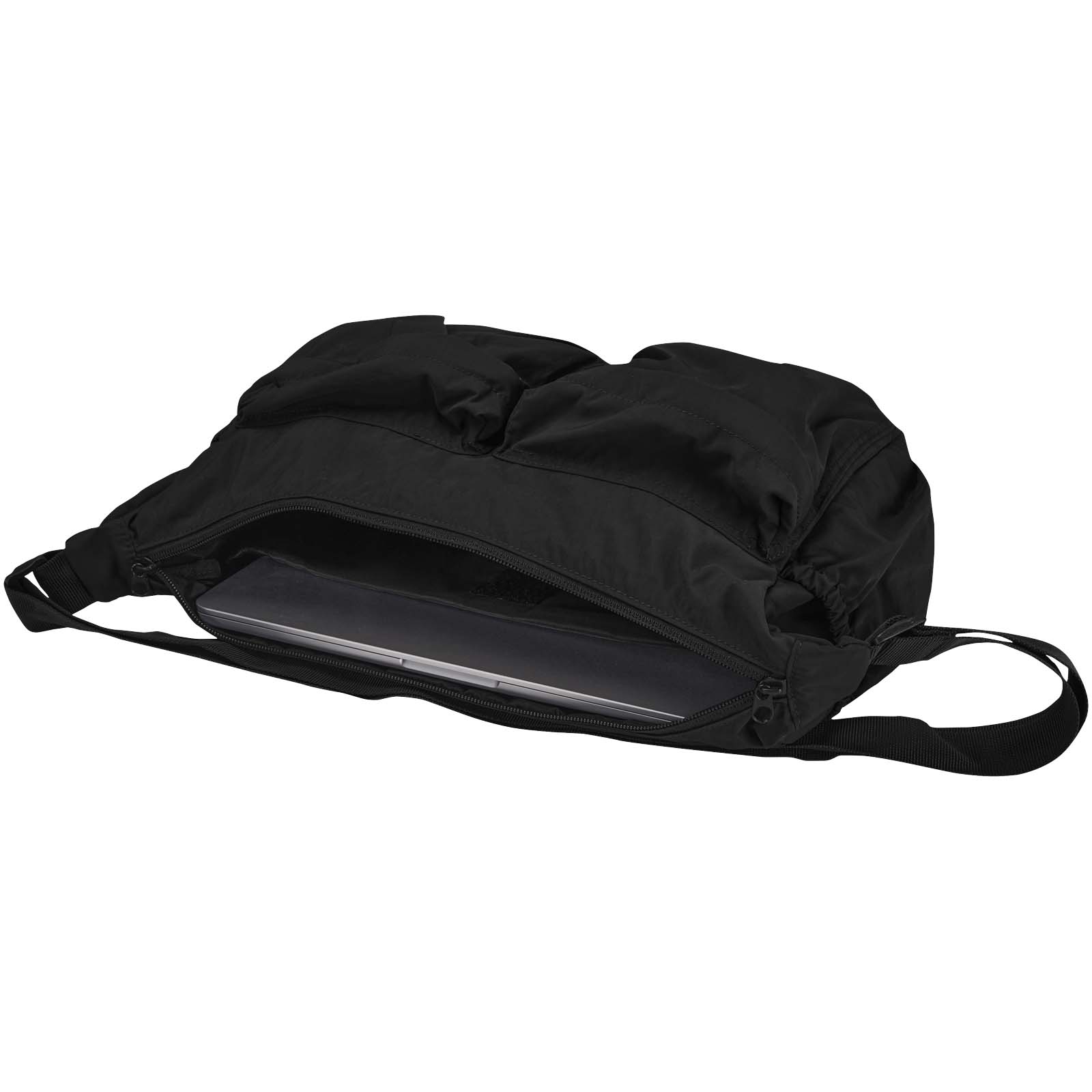 Calli 13" GRS Laptop Umhängetasche aus recyceltem Nylon schwarz