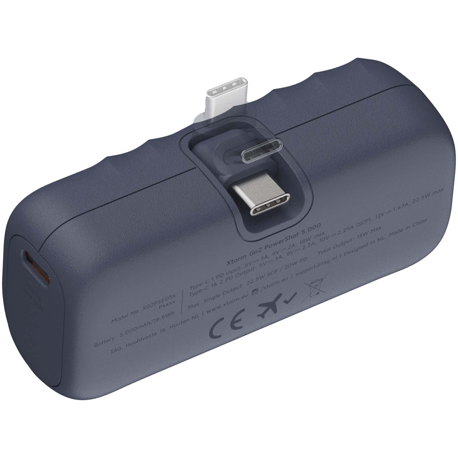 Xtorm Go2 20 W, 5000 mAh Powerbank mittelblau