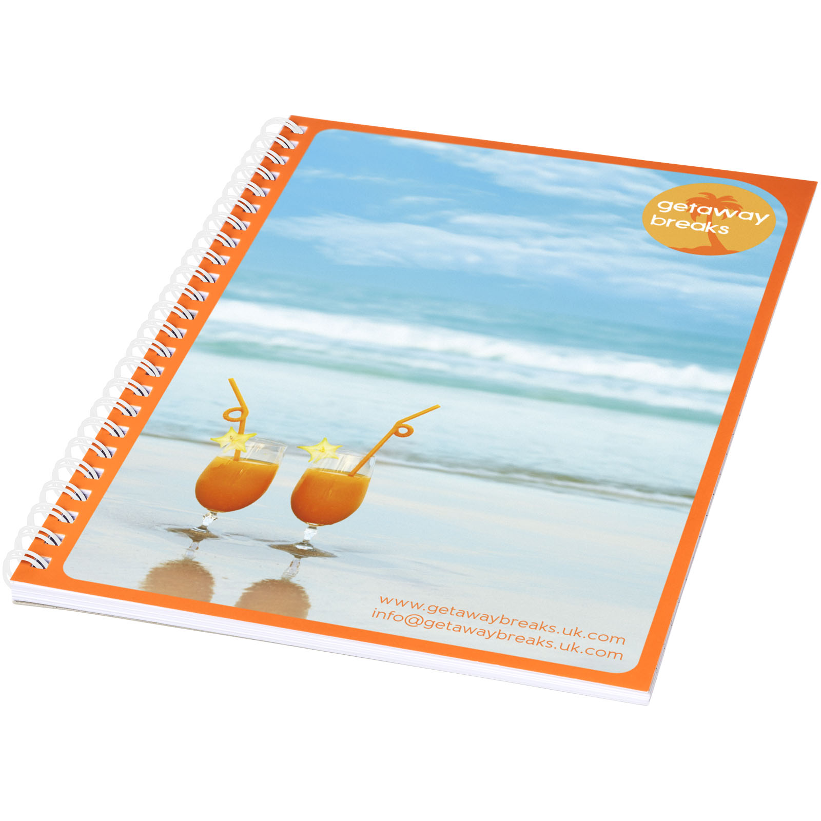 Desk-Mate® A5 Notizbuch mit Kunststoff Cover und Spiralbindung weiss
