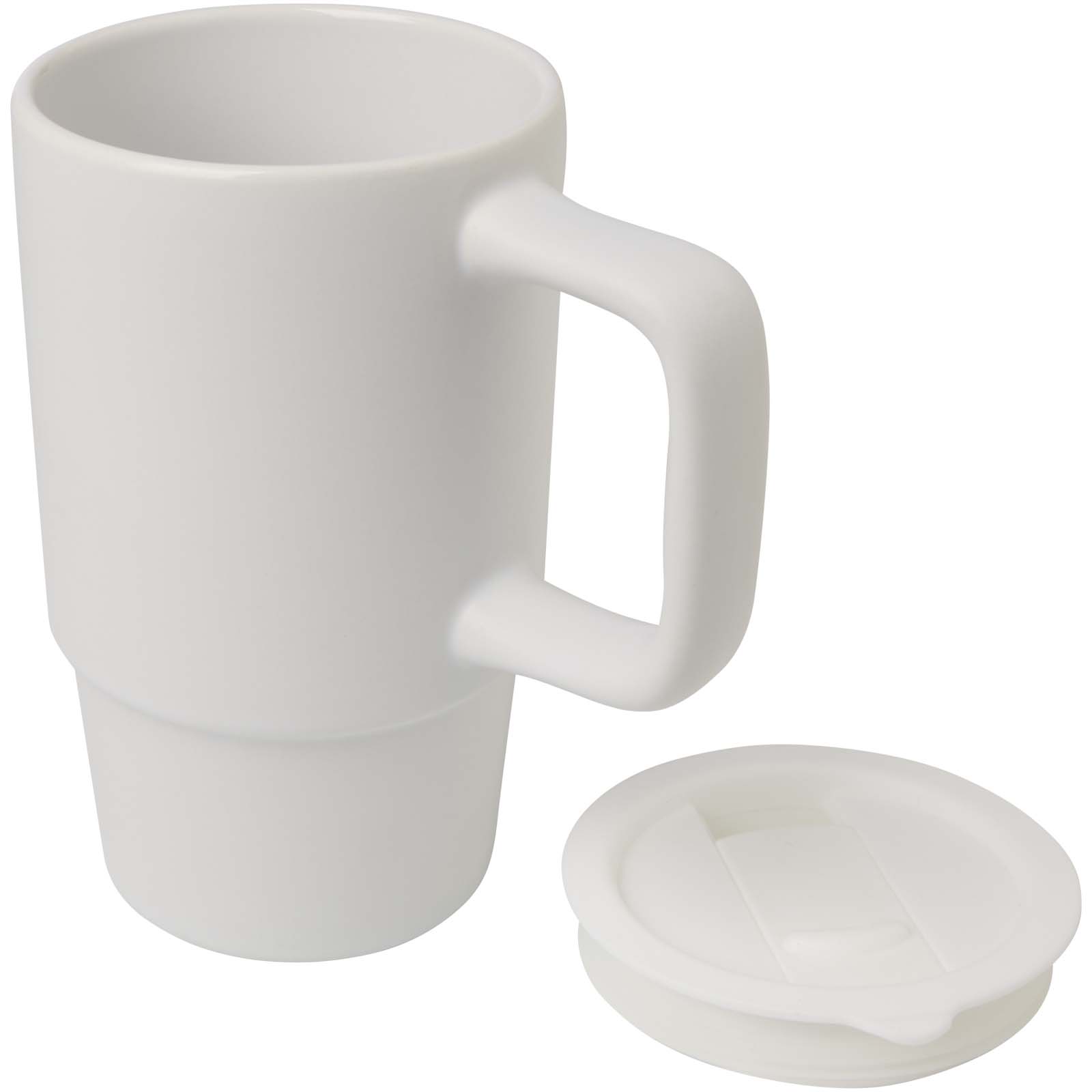 Carter 450 ml Keramiktasse mit Kunststoffdeckel weiss
