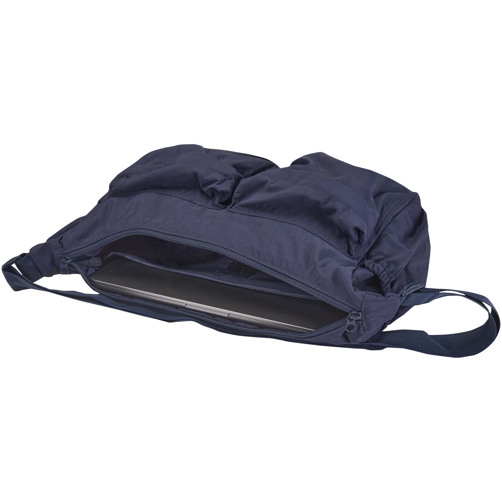Calli 13" GRS Laptop Umhängetasche aus recyceltem Nylon navy