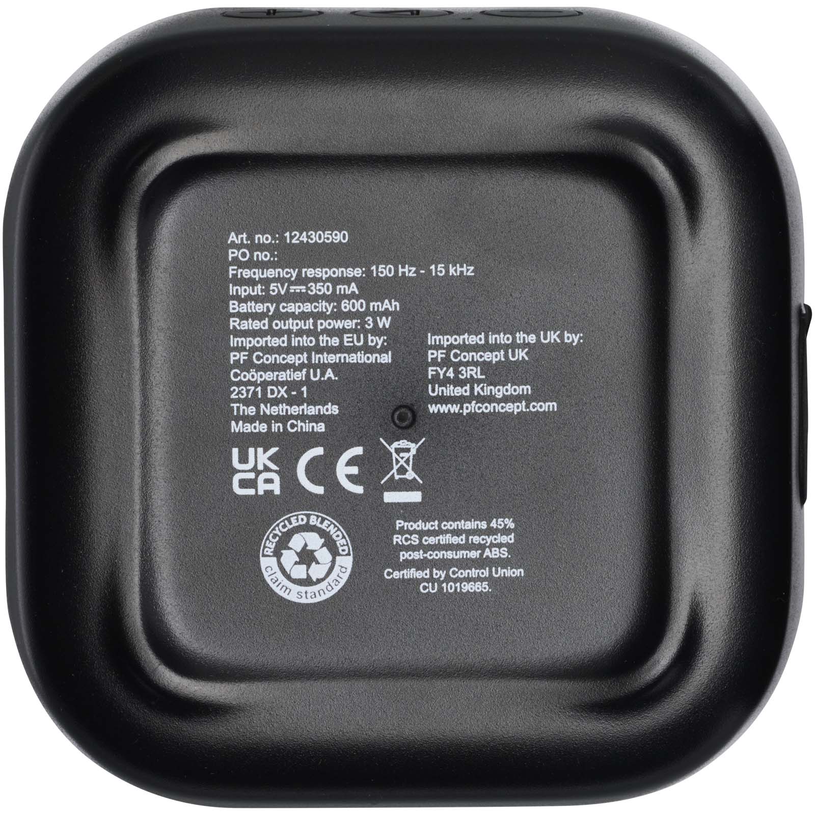 Stark 2.0 3 W Mini-Bluetooth®-Lautsprecher aus recyceltem RCS Kunststoff schwarz