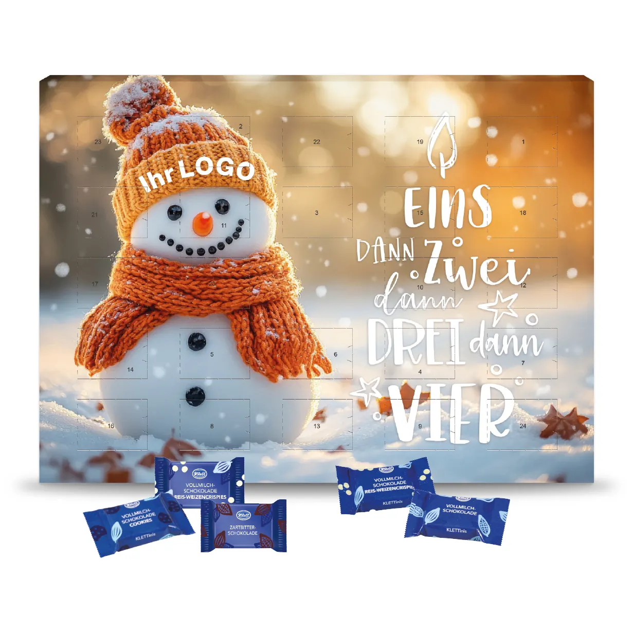 Wand-Adventskalender mit Klett Fairtrade® Schokolade