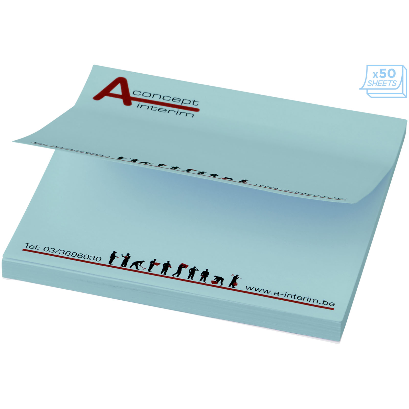 Sticky-Mate® Haftnotizen 75x75 mm hellblau