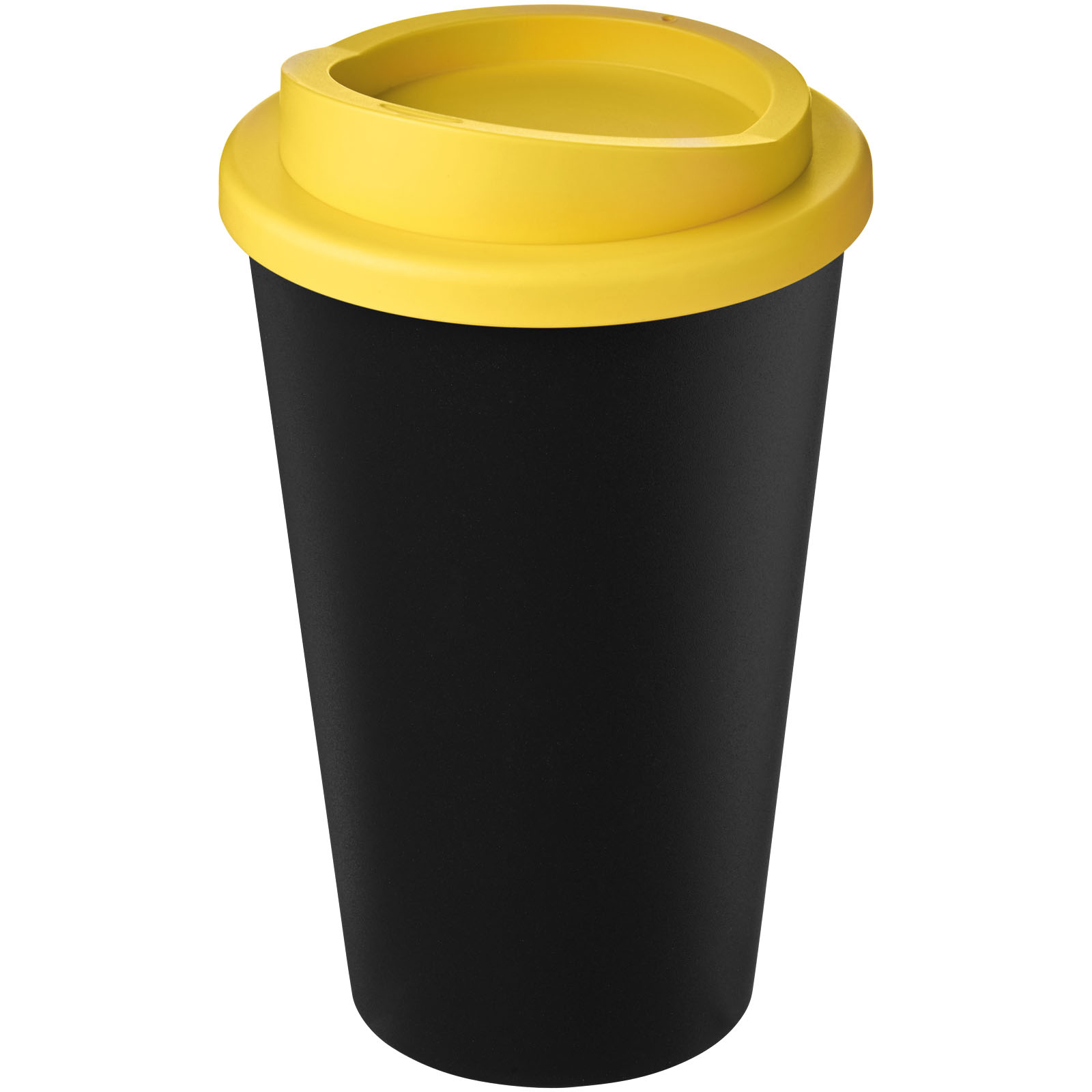 Americano® Eco 350 ml recycelter Becher schwarz, gelb