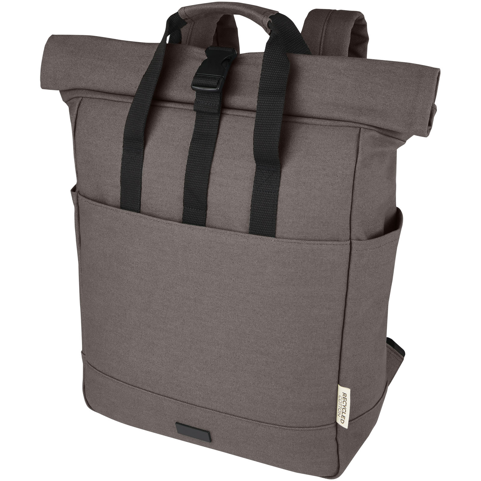 Joey 15" GRS Rolltop Laptoprucksack aus recyceltem Canvas 15 L grau