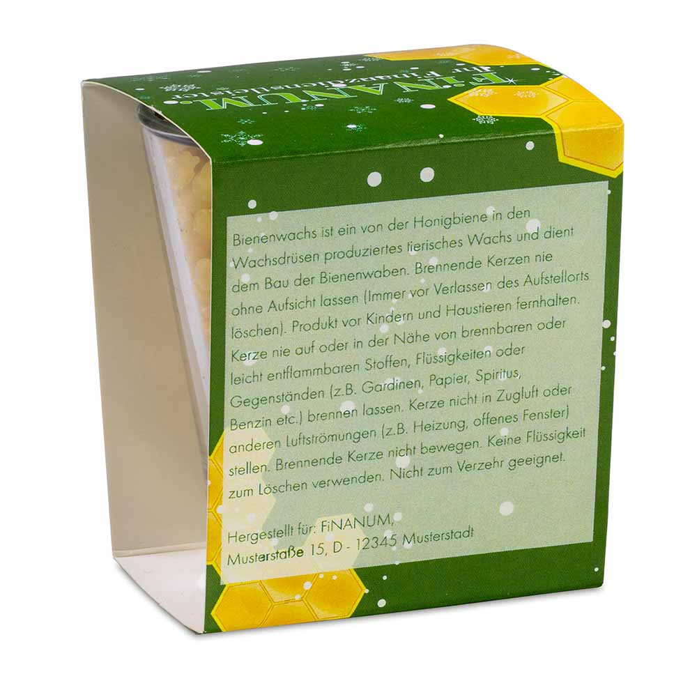 Kerzenglas mit Bienenwachsgranulat