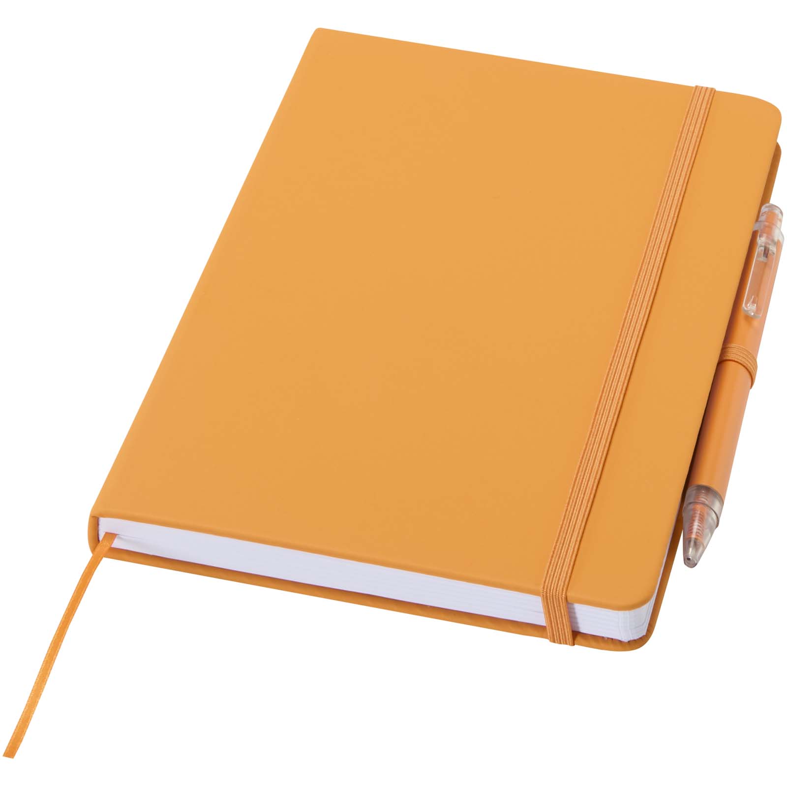 Spectrum Set A5 Hardcover Notizbuch aus Recyclingpapier und einem Kugelschreiber orange