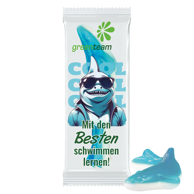 Trolli Fruchtgummi "Hai", transparente kompostierbare Folie